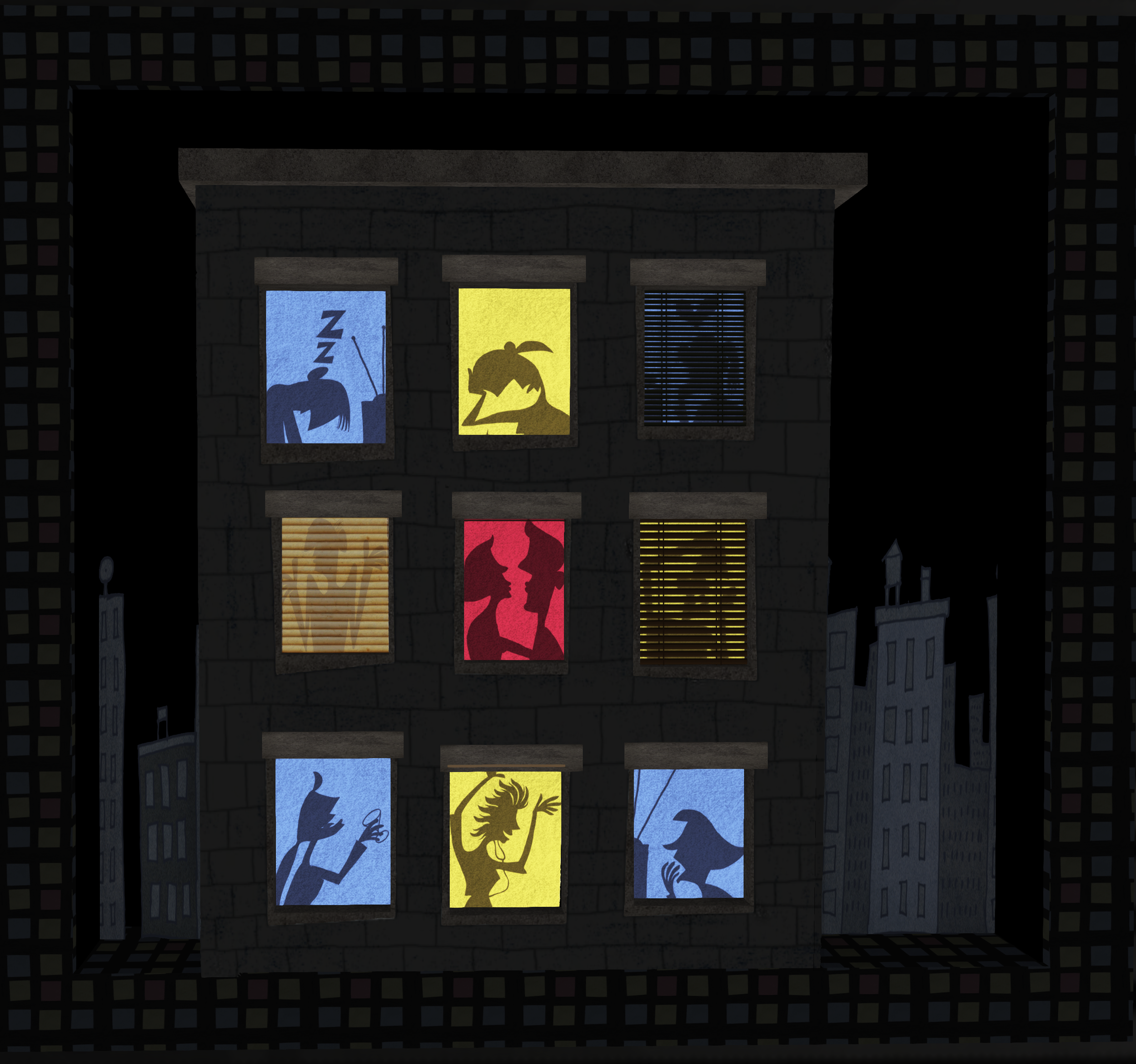 Pseudo 3D art. A collection of 2D pieces assembled into a 3D frame