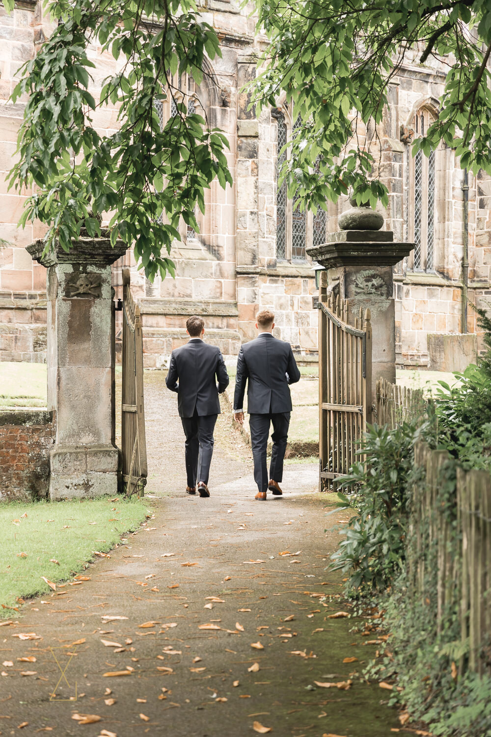 Groomsmen-arriving-at-church-Gawsworth-wedding