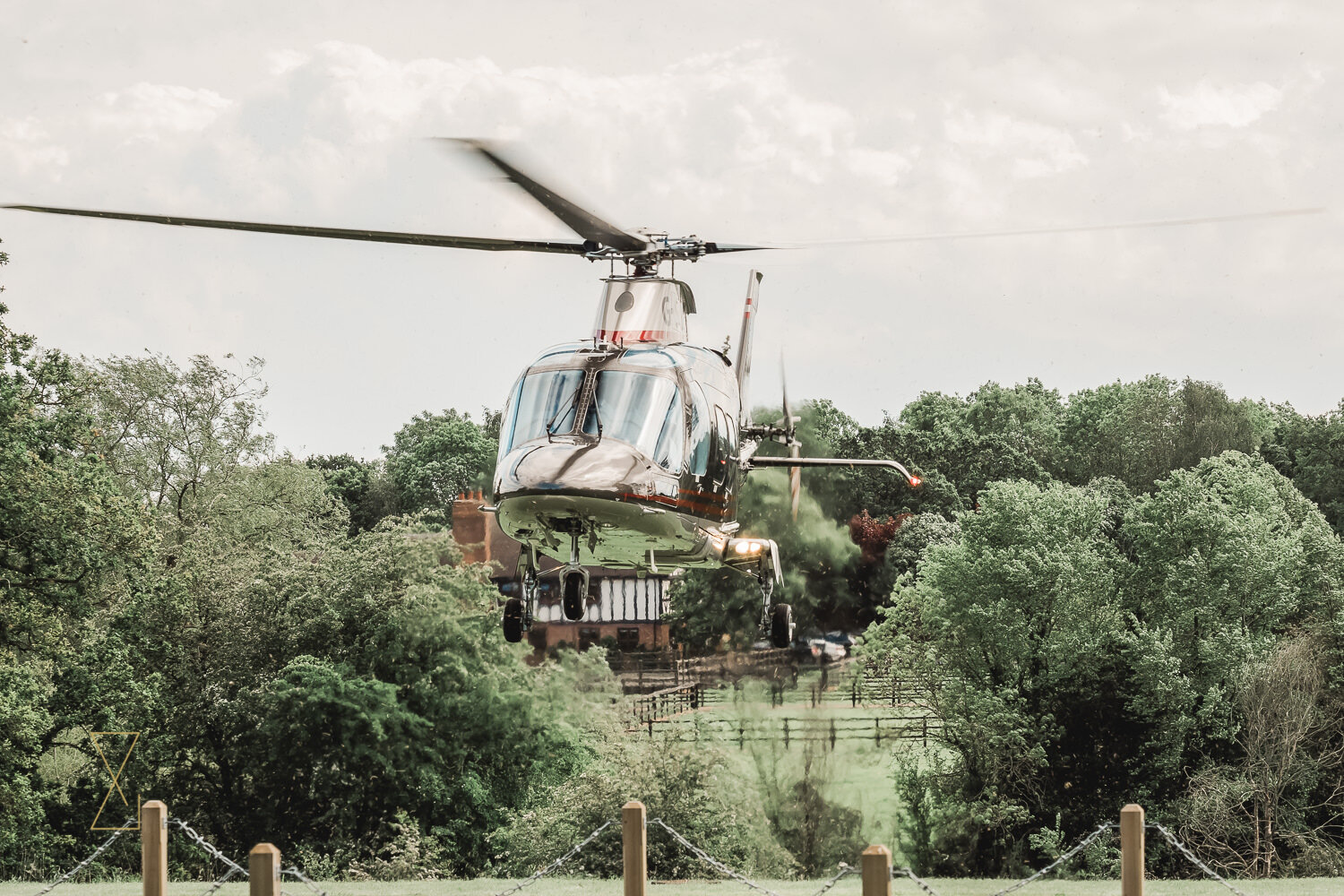 Wedding-helicopter-landing-Rookery-Hall-Cheshire-wedding