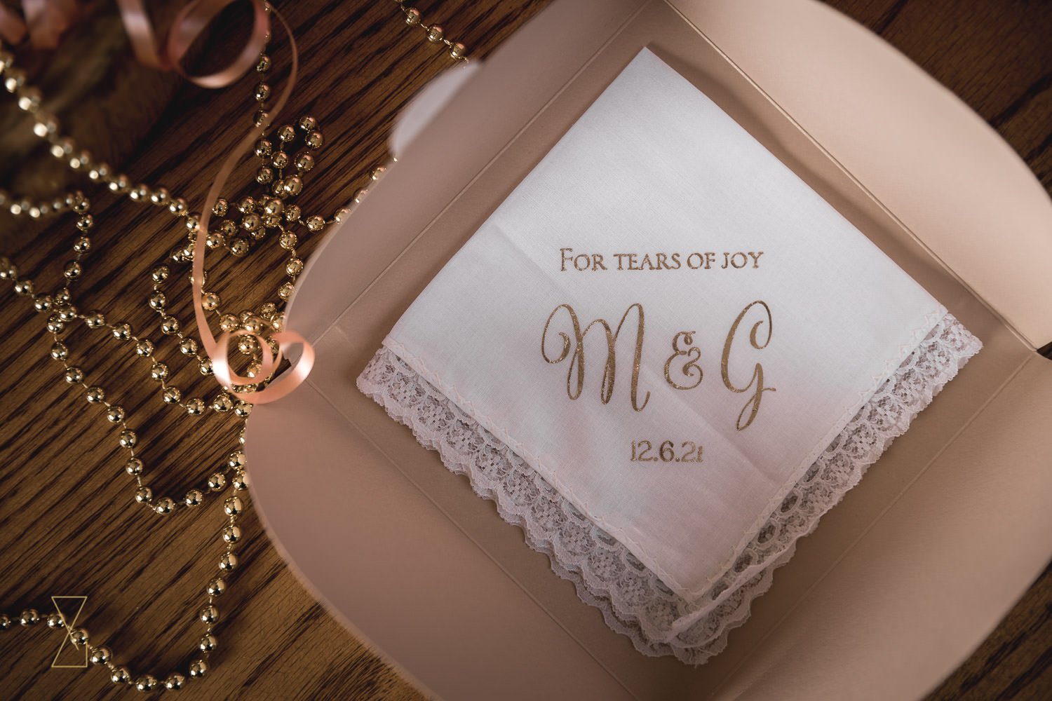 Personalised wedding day handkerchief