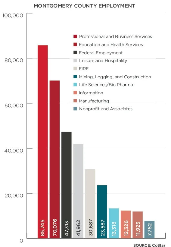 Figure 1: Montgomery County total employment as of 2015.