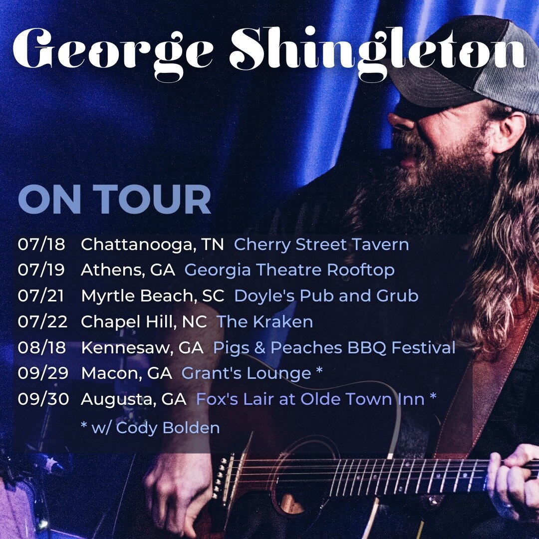 Hey y&rsquo;all! Got more shows coming this summer! Hope to see ya out there! Yeah Man!

07/18 @cherrystreettavern | Chattanooga, TN
07/19 @georgiatheatre | Athens, GA
07/21 @doylespubngrub | Myrtle Beach, SC
07/22 thekrakennc | Chapel Hill, NC
08/18