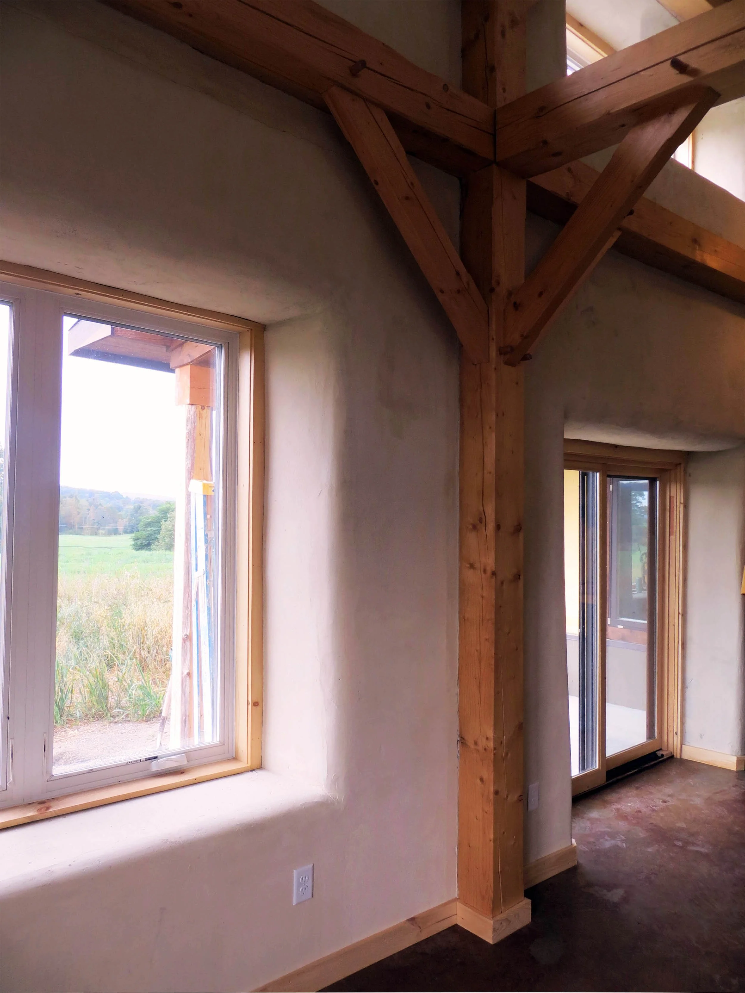 Interior photo of strawbale