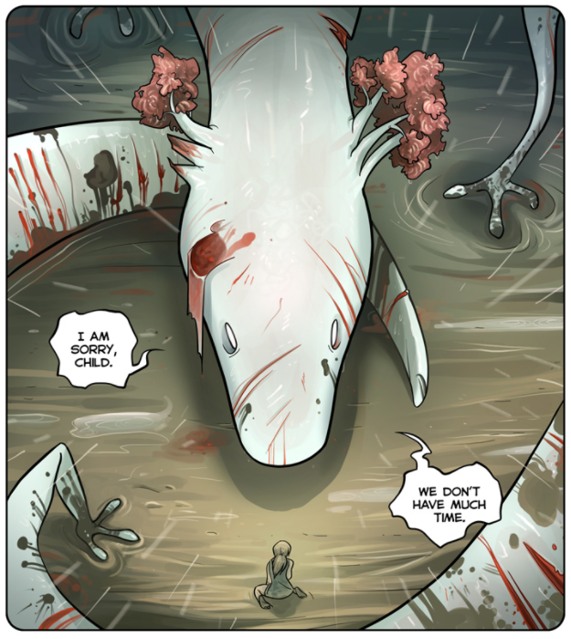 From Der-shing Helmer's The Meek (I spent 20 minutes deciding which panel to use and I'm still not sure I made the right choice because her art is THAT GOOD.)