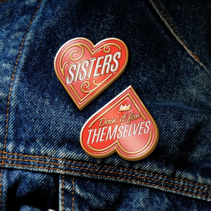 Enamel pins designed by Elizabeth Perez, a perk for Volume 5.