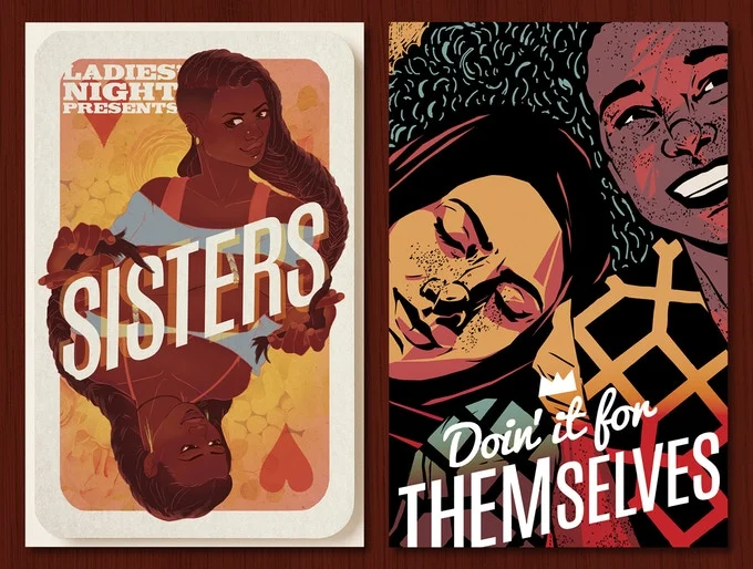 LNA Vol 5: Sisters (cover by Elizabeth Perez) and the companion zine (cover by Abby Shaffer)