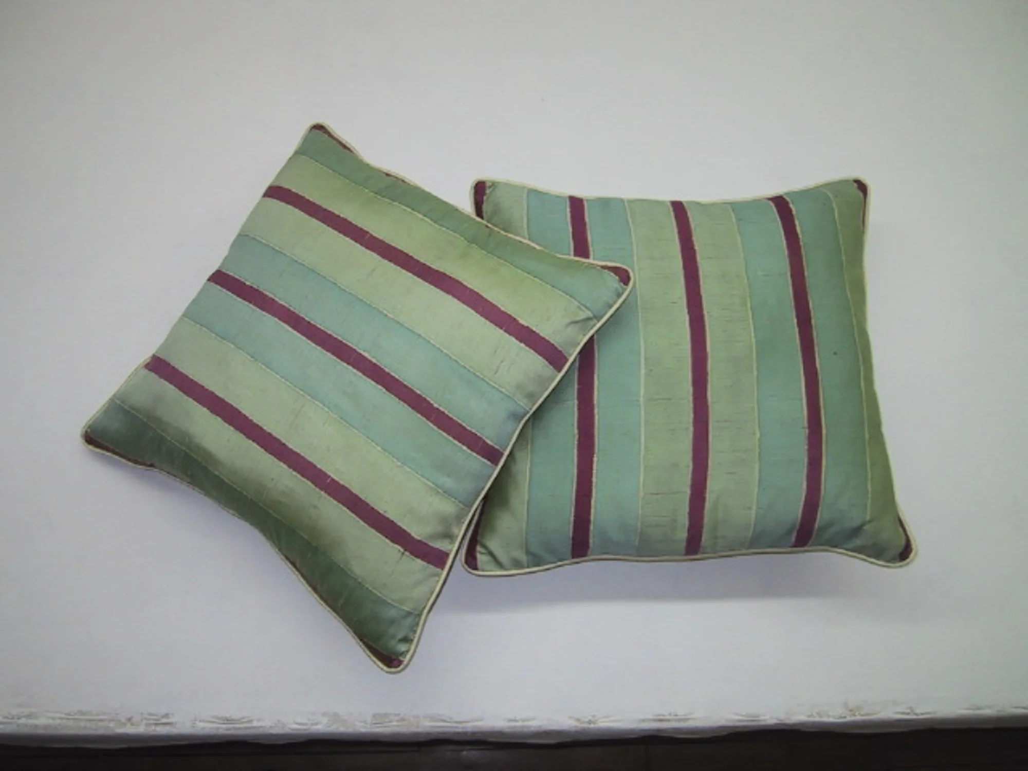55_Small stripes Pillow 2 greens and red.jpg