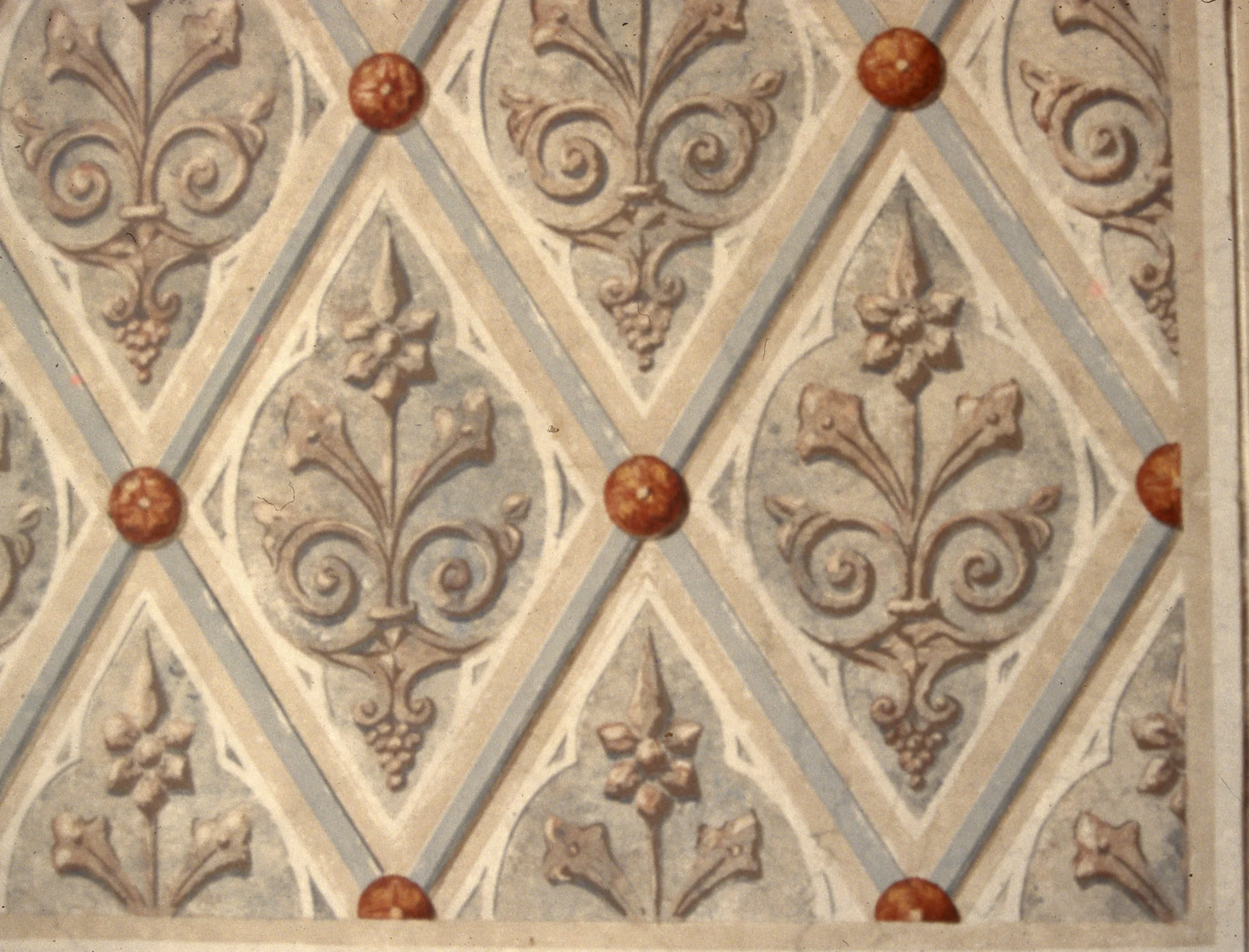 Details of latticework and ornament, Bethesda Fountain Arcade, Central Park, New York
