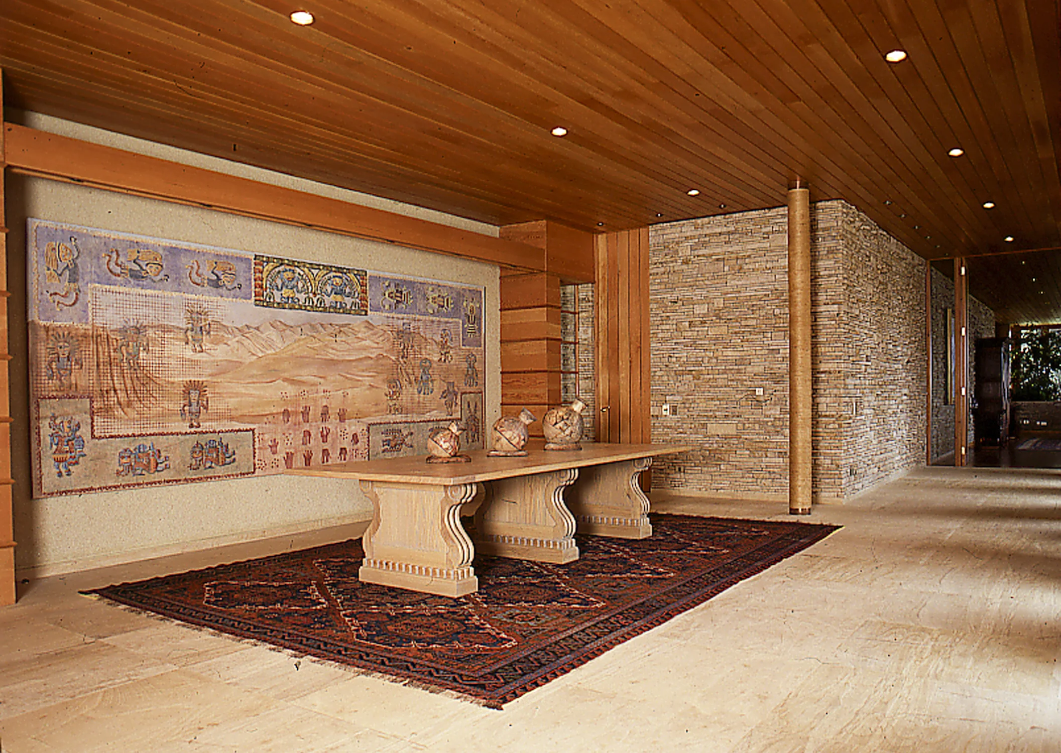 Mural (full view) inspired by Pre-Columbian art, Chile
