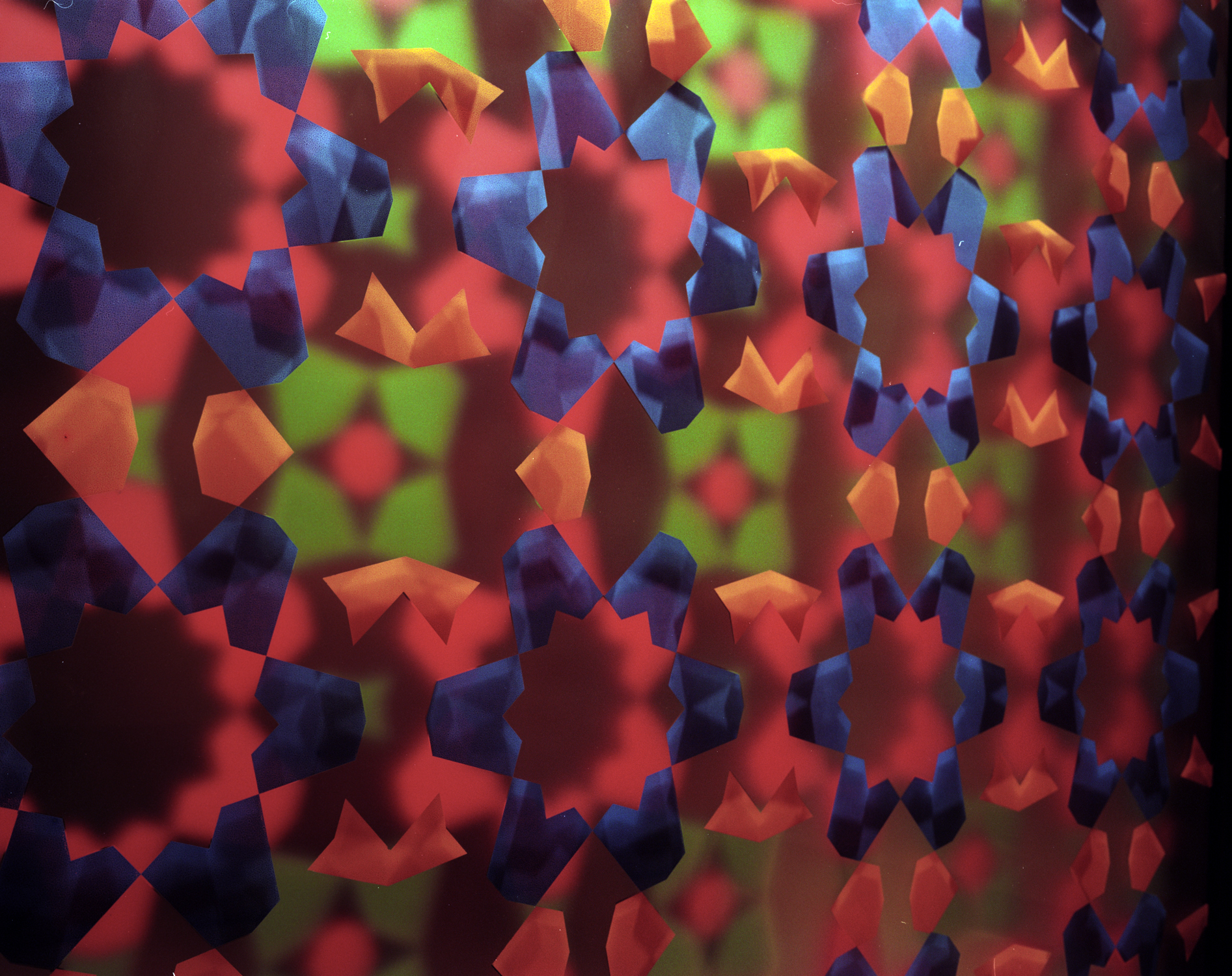 Detail of glass with kaleidoscope effect