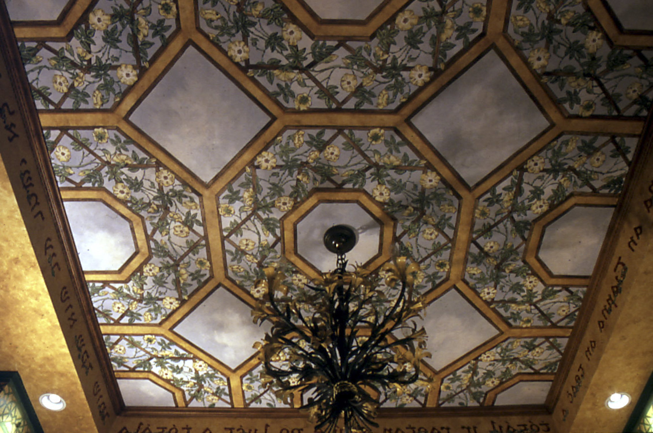 Trompe-l'œil ceiling painting inspired by William Morris, New York