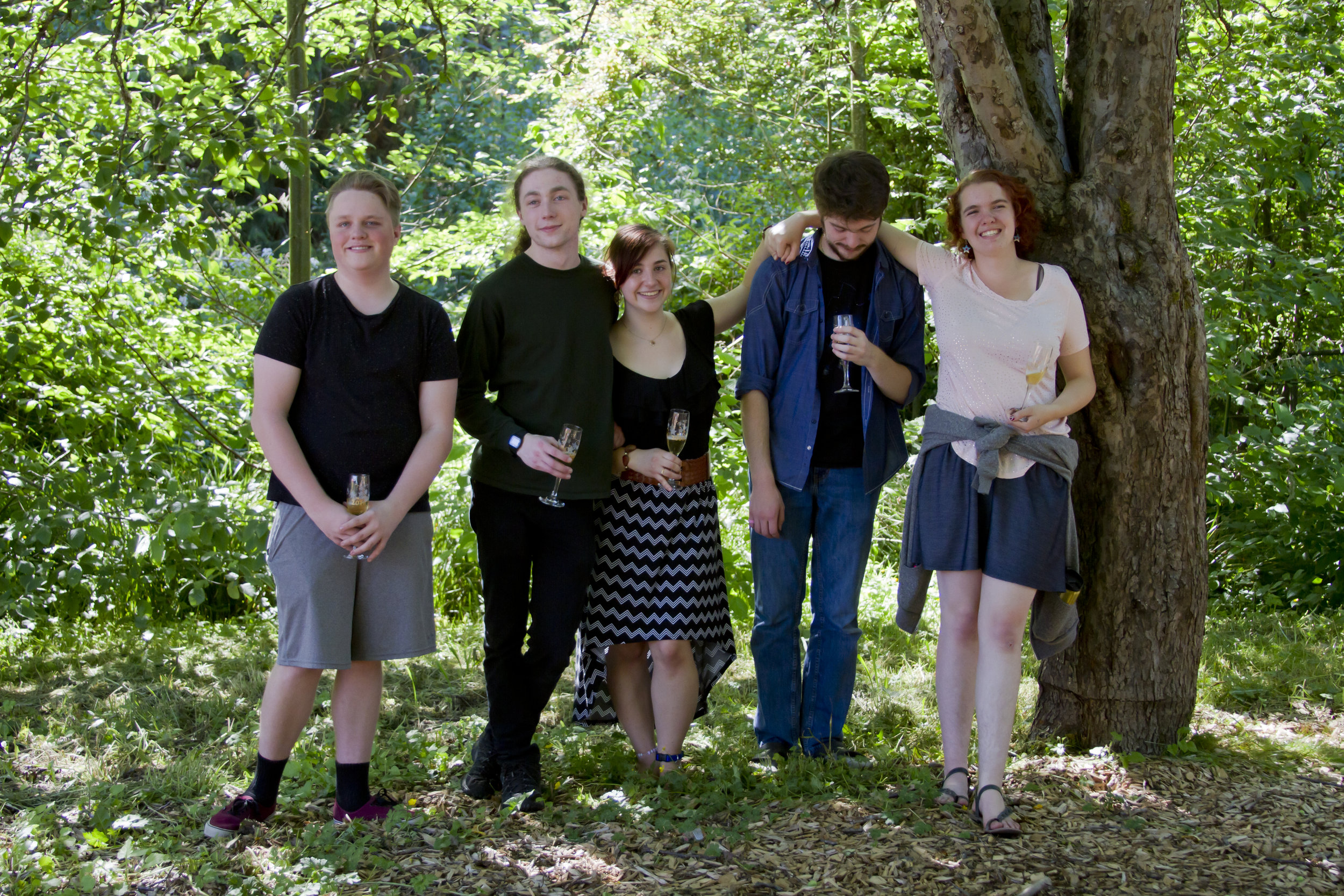 The 2016 graduating class of five students poses for a picture.