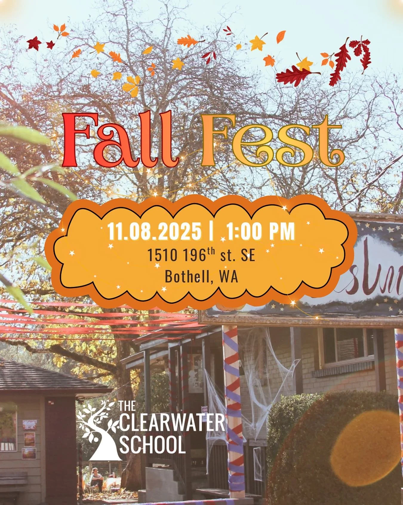 Join the Clearwater community for a Fall Festival on Saturday, November 8, from 1pm-4pm. We will have fall-themed activities and a potluck meal to share. 

If you&rsquo;re an assembly member and would like to help organize an activity (crafts, games.