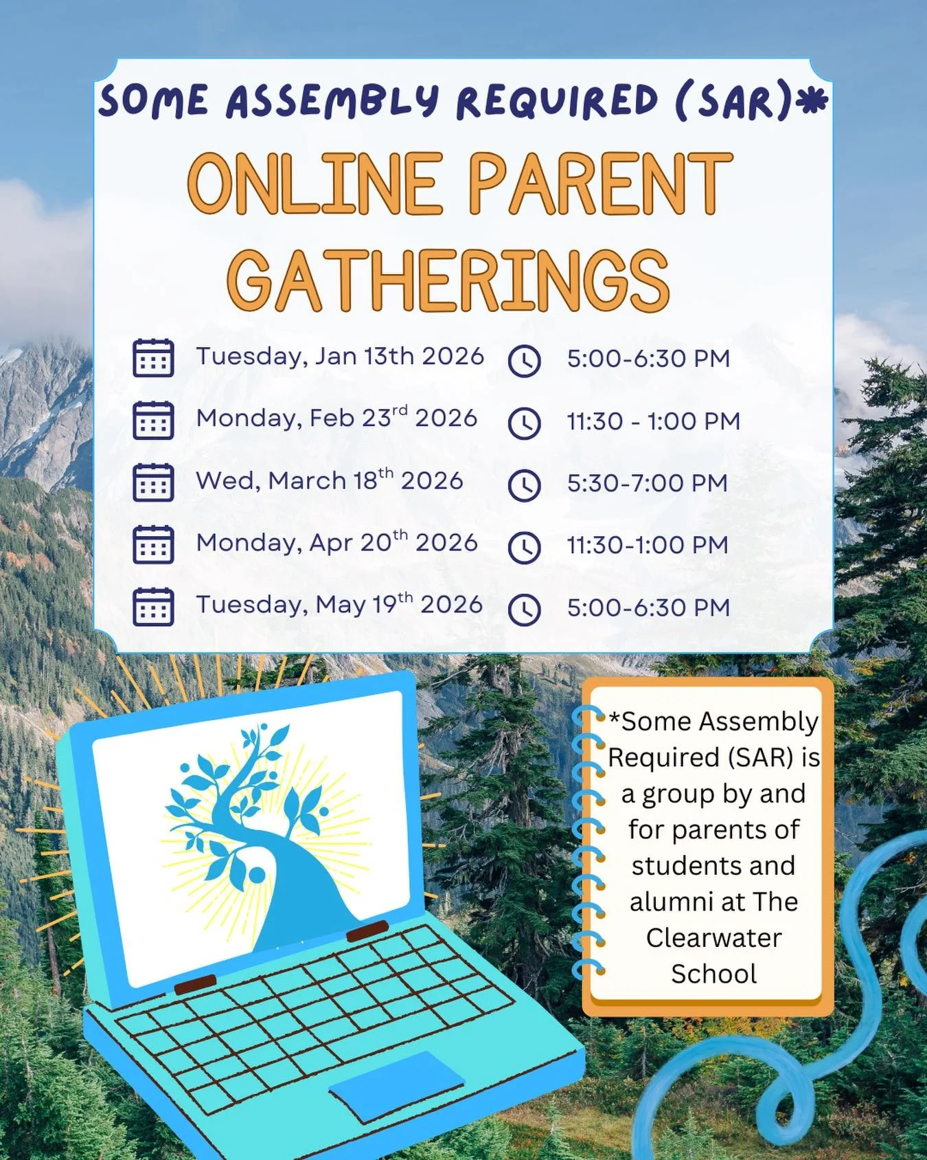 Here are the first dates of 2026 for online parent gatherings hosted by @agirlwithfarawayeyes 

If you&rsquo;re already on SAR then you should have received an email with more information and a link. If you&rsquo;re a Clearwater parent who is not on 