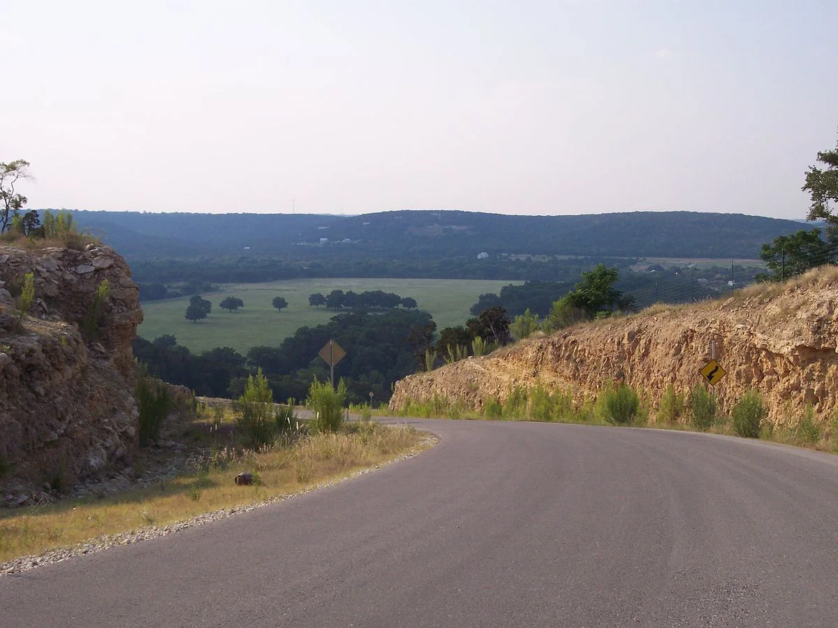 The rolling landscape of the Texas Hill Country near Austin, Texas dubbed the "Silicon Hills"