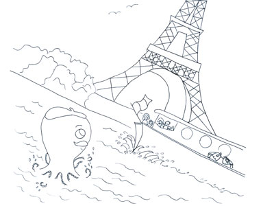 Monsieur Pierre swims the Seine
