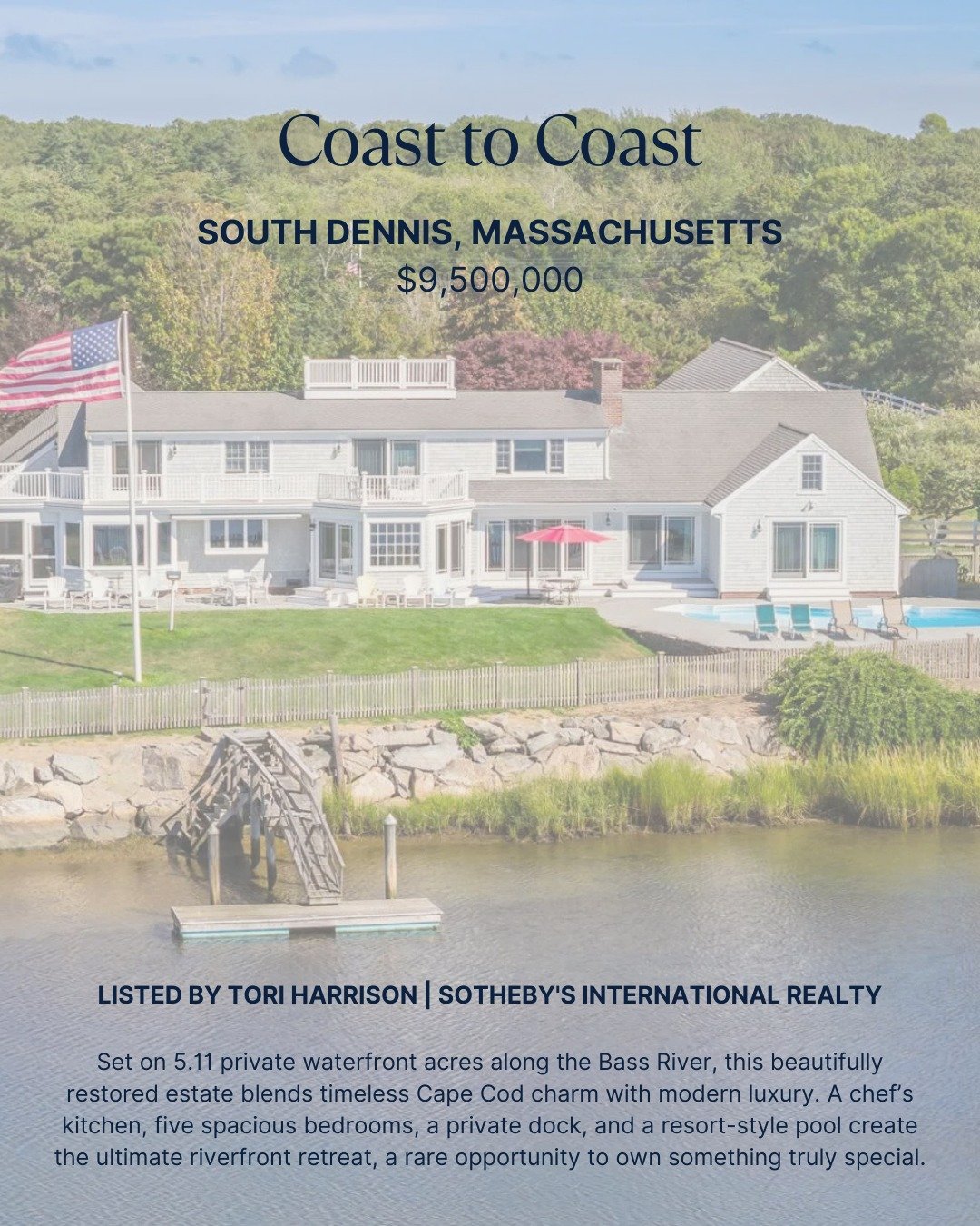 Coast to Coast. 🌊

From the shoreline of Bainbridge Island to the charm of Cape Cod, this exceptional waterfront estate is a beautiful reminder that luxury is defined by setting, craftsmanship, and the way a home makes you feel.

Set on over five pr