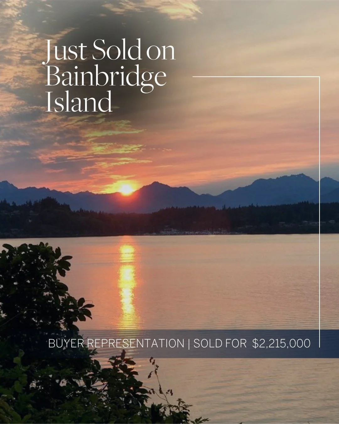 SOLD | Bainbridge Island 🌲

Pleased to represent the buyers on this rare waterfront retreat on Olympus Beach, closing at $2,215,000. With 123 feet of private shoreline and sweeping Olympic Mountain views, this west-facing home captures the essence o