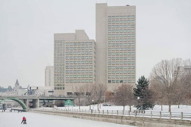 National Defence Headquarters

Major-General George R Pearkes Building is situated close to the Rideau Canal which at the time of construction in 1832 was the single largest and most expensive public project in the British Empire. This engineering ma