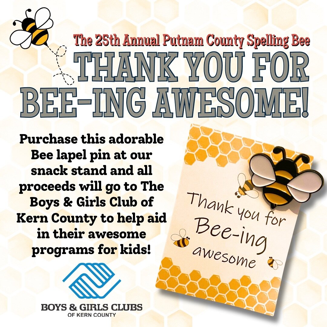 It&rsquo;s your last chance to Bee Awesome! Join us for closing weekend of THE 25TH ANNUAL PUTNAM COUNTY SPELLING BEE and pick up your own Bee! All proceeds go to @bgckerncounty for being wonderful hosts and welcoming us so kindly. We&rsquo;ll see yo