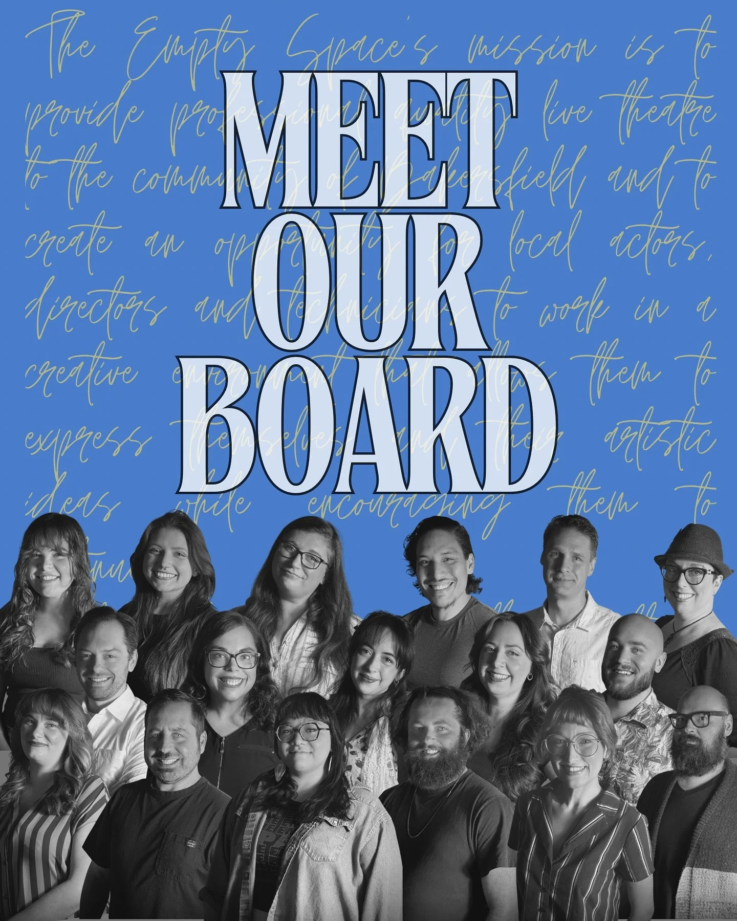 ✨Meet our 2025/2026 Board of Directors!✨

The Empty Space Board is dedicated to bringing the experience of live theatre to as many people as possible, along with the help of our supportive and generous community. Our all-volunteer Board is comprised 