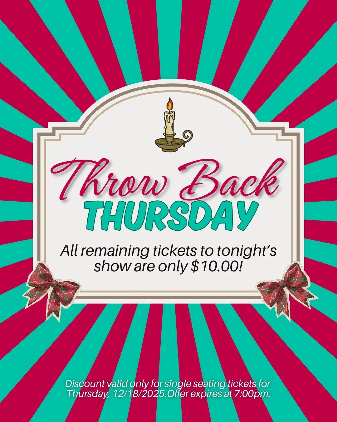 TODAY ONLY! We're throwing it back this Thursday to the olden days, 2003, when candy was a penny, newspapers were a dime, and our tickets were only $10! What's a newspaper? Well we're glad you asked but we don't have time for that now.

For we all ne