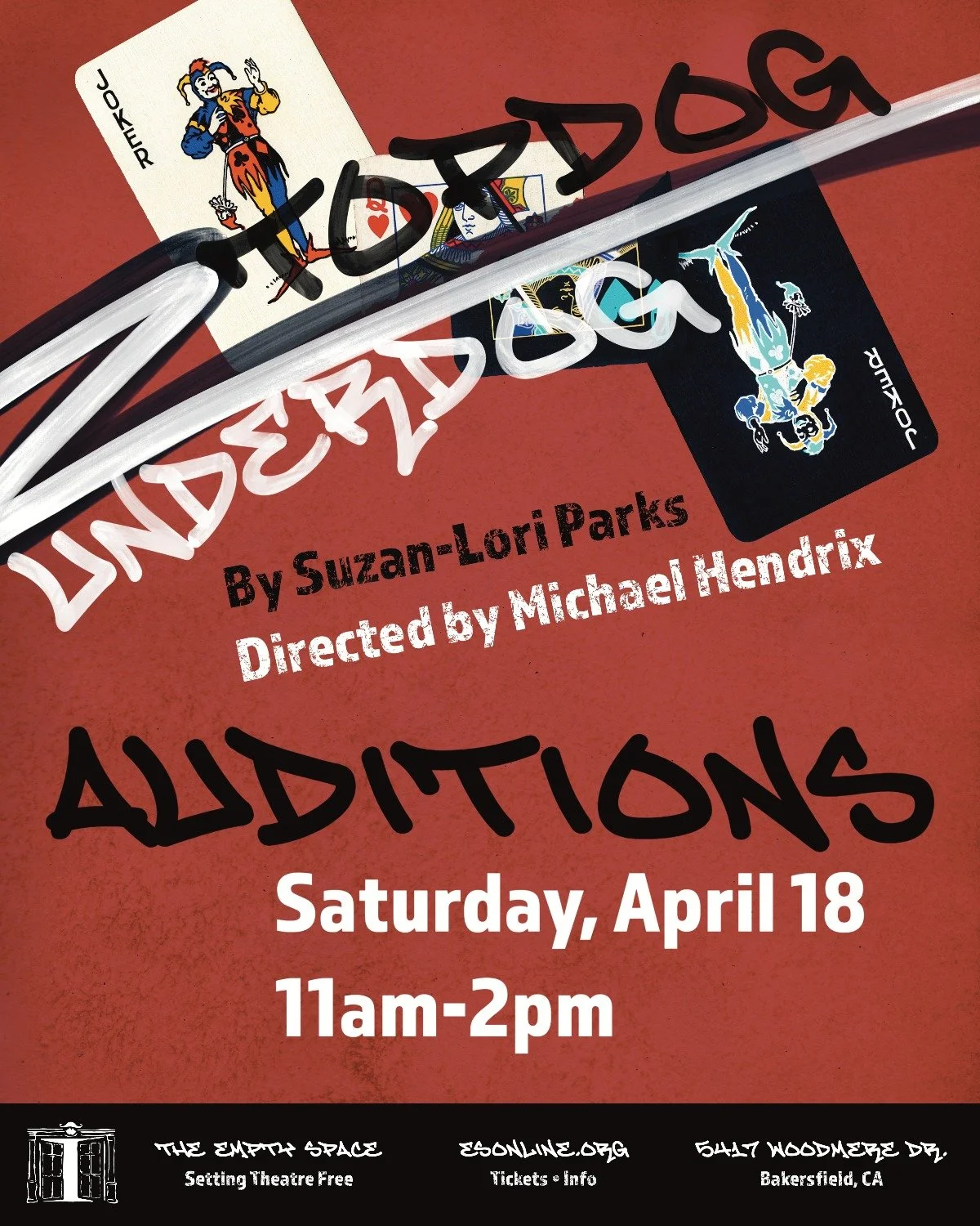 Announcing auditions for the June 2026 production of... 

TOPDOG/UNDERDOG

By Suzan-Lori Parks
Directed by Michael Hendrix
Saturday, April 18, 2026
11 AM to 2 PM

For all the details, visit us at esonline.org/auditions!