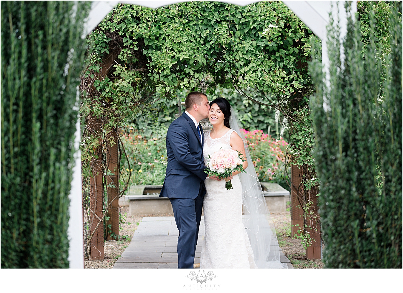 Bride and Groom at Barn at Boones Dam