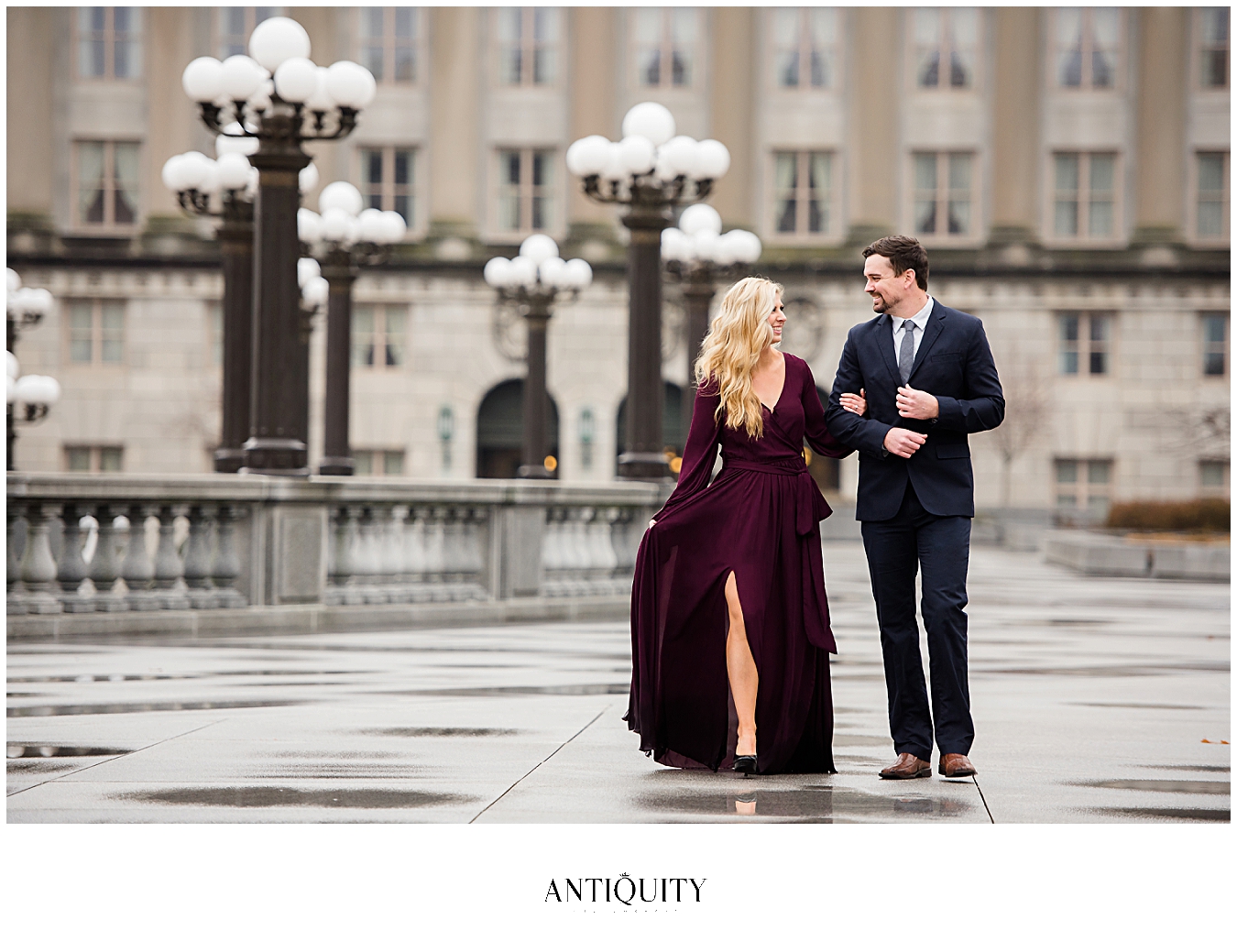  a young couple strolling in front of the capitol building in harrisburg 