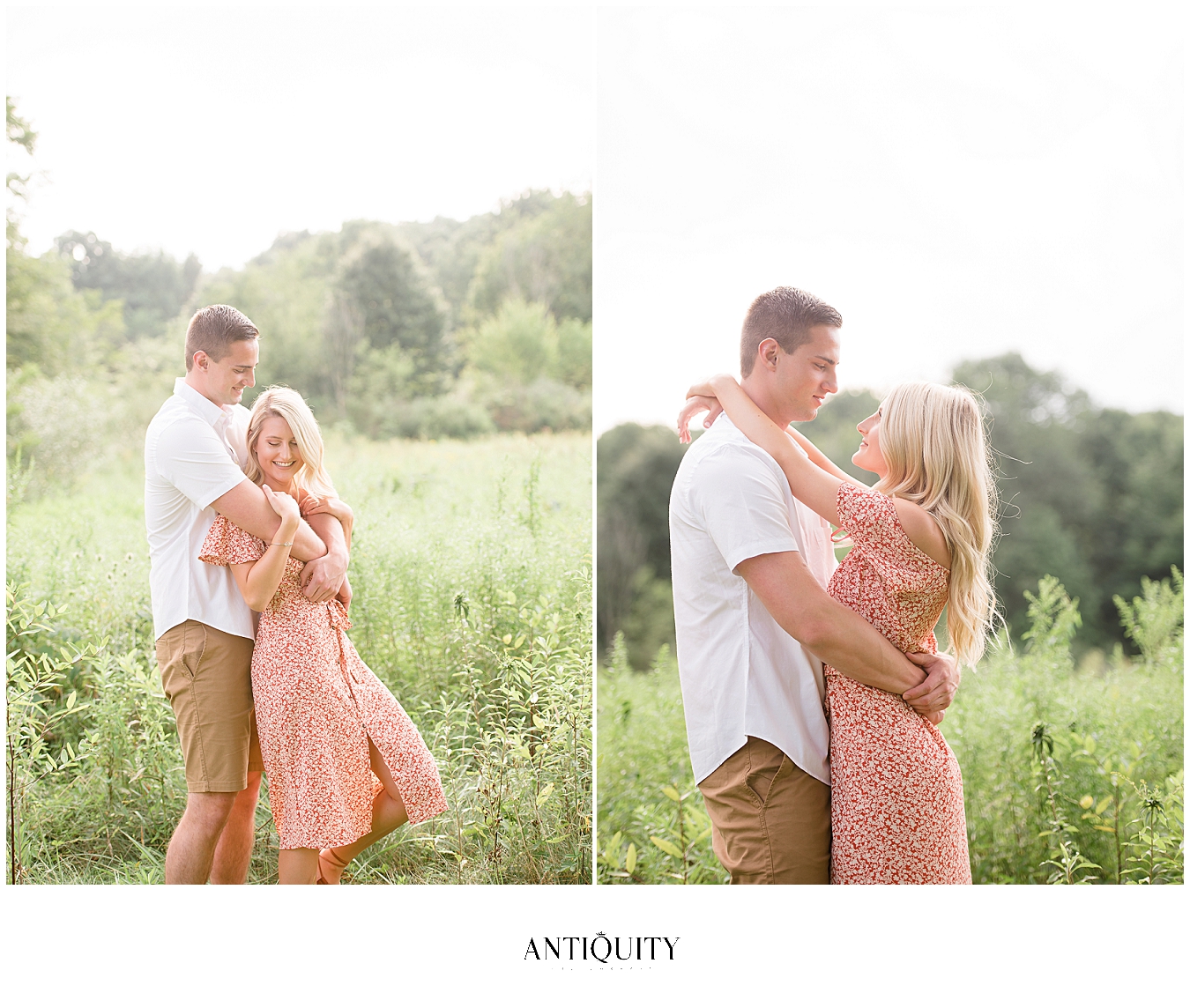  engaged couple at the Montour preserve for their engagement session 