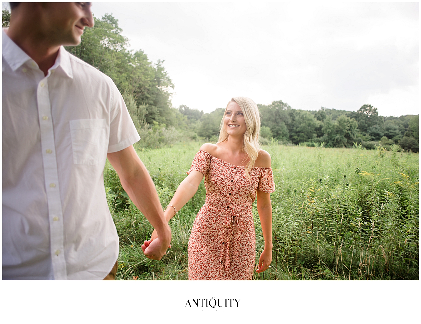  engaged couple at the Montour preserve for their engagement session 