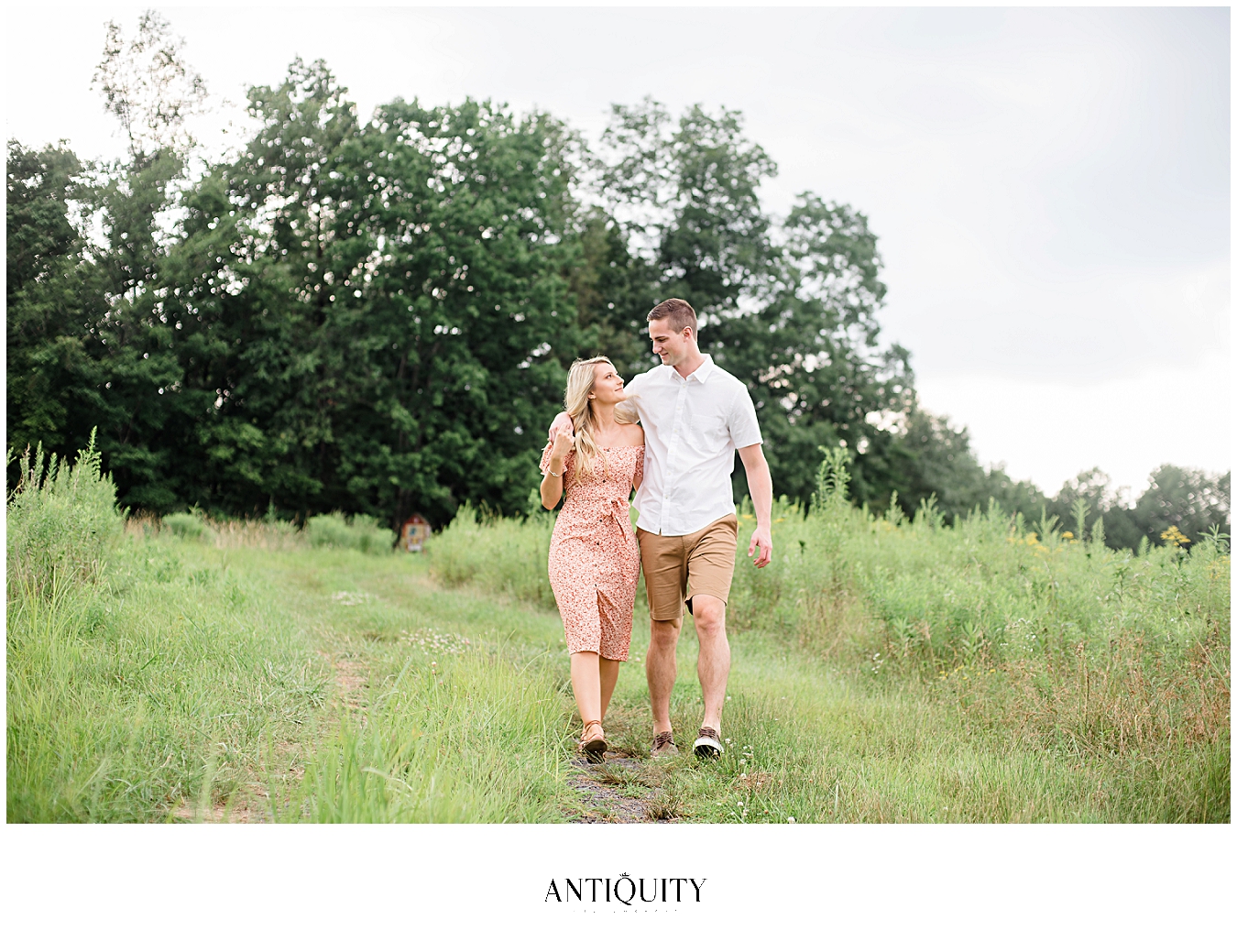  engaged couple at the Montour preserve for their engagement session 