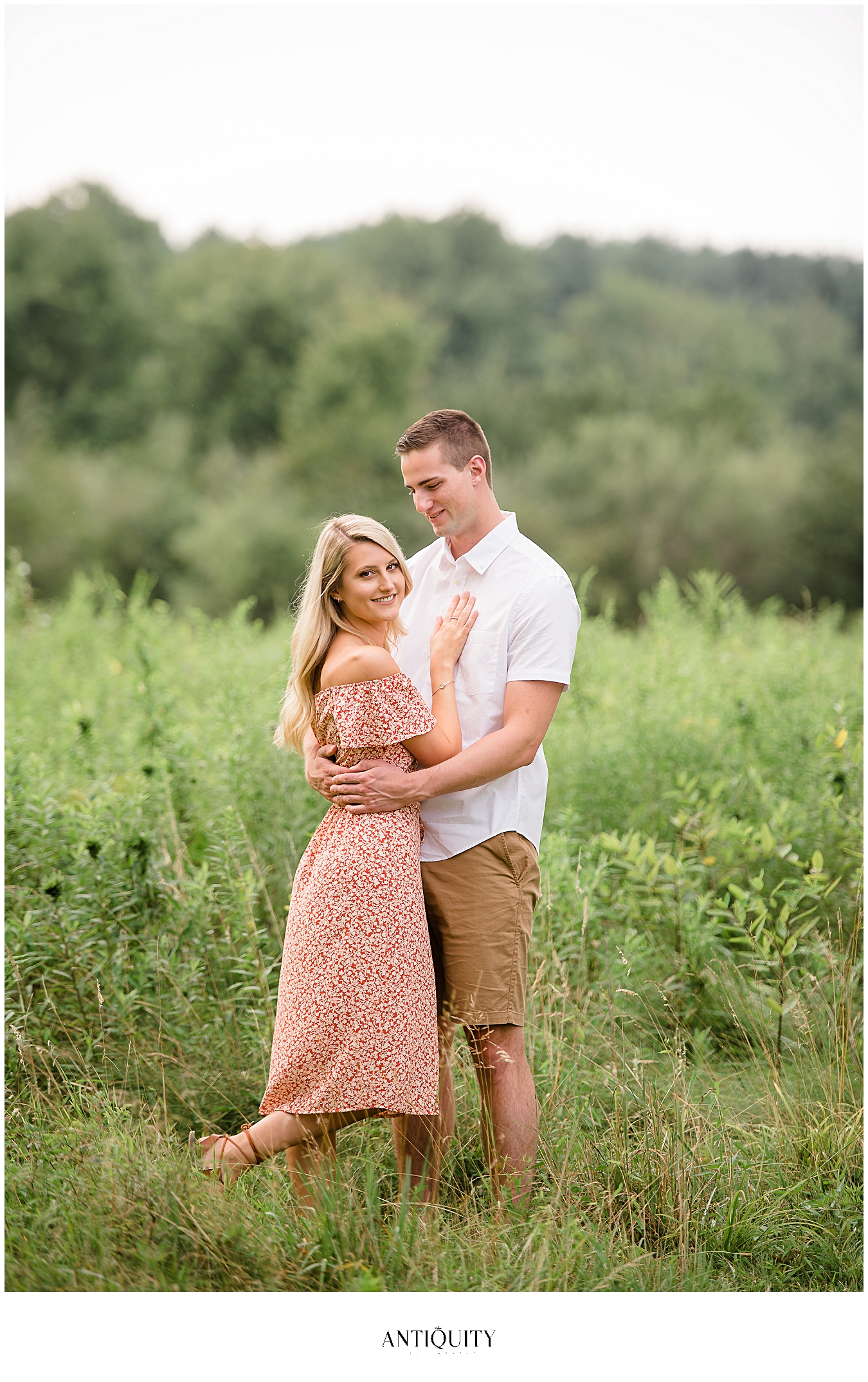  engaged couple at the Montour preserve for their engagement session 