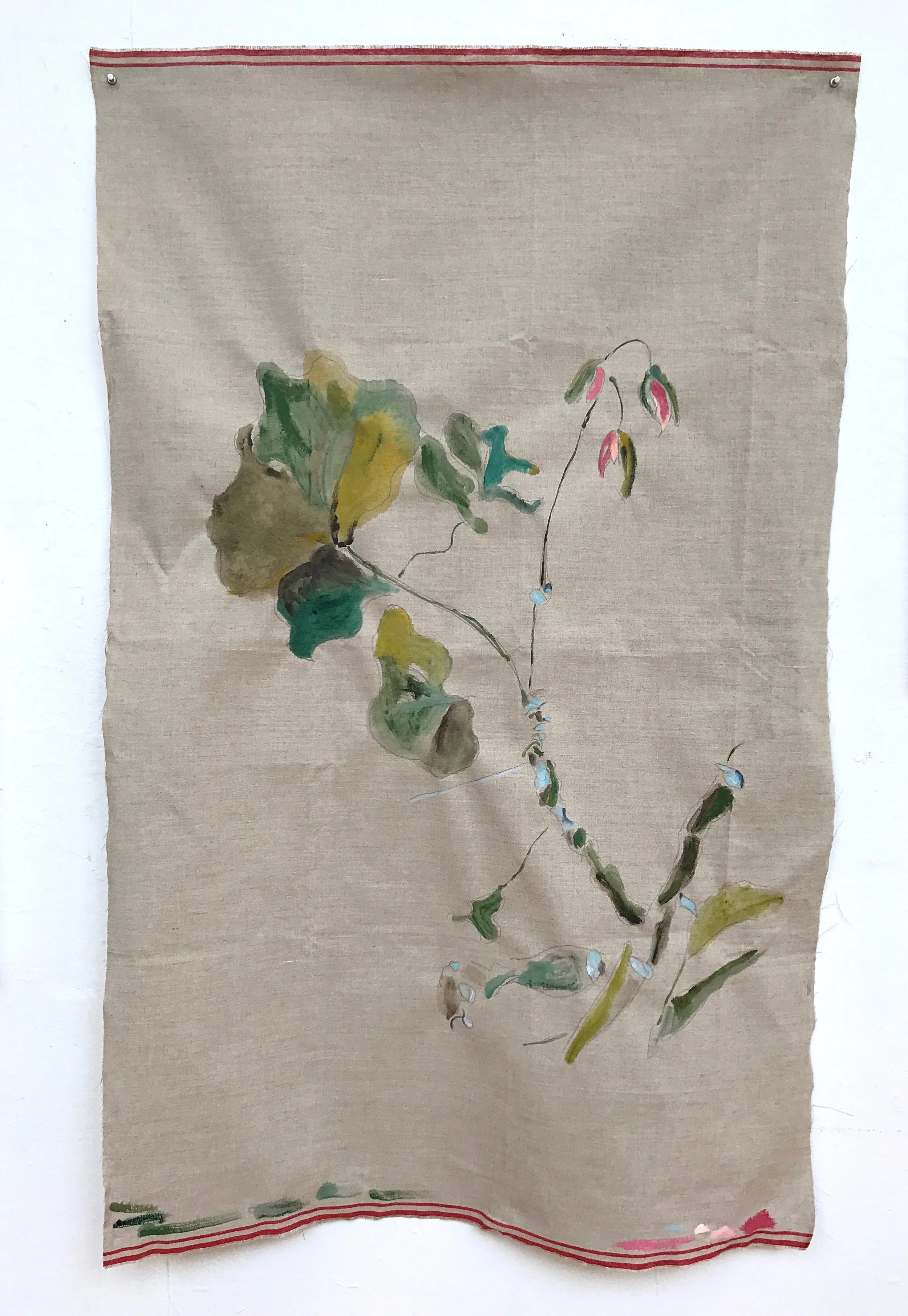 Unstretched linen painting.