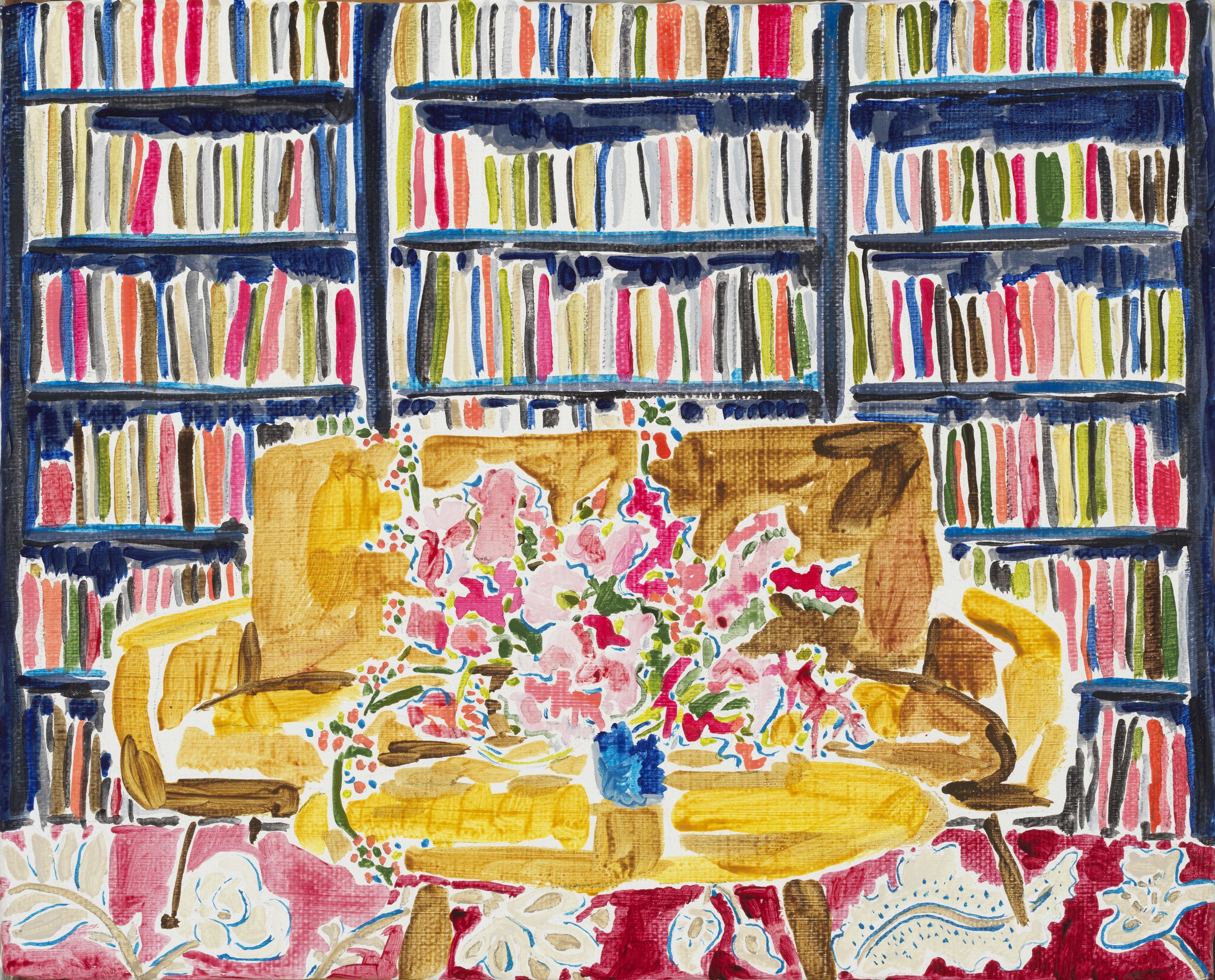 Library with Flowers