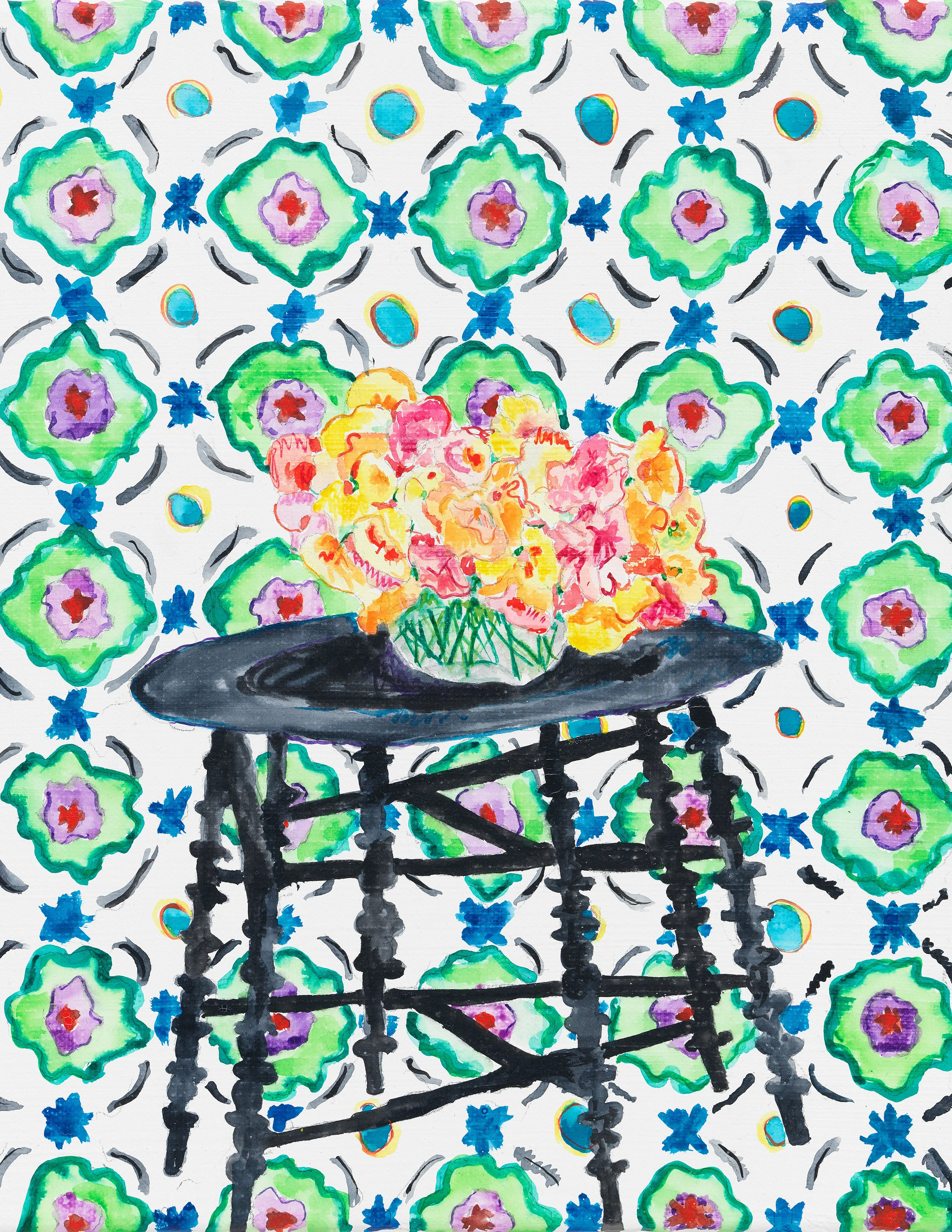 8.5 x 11 prints.Black Table with Flowers and Pattern.jpg