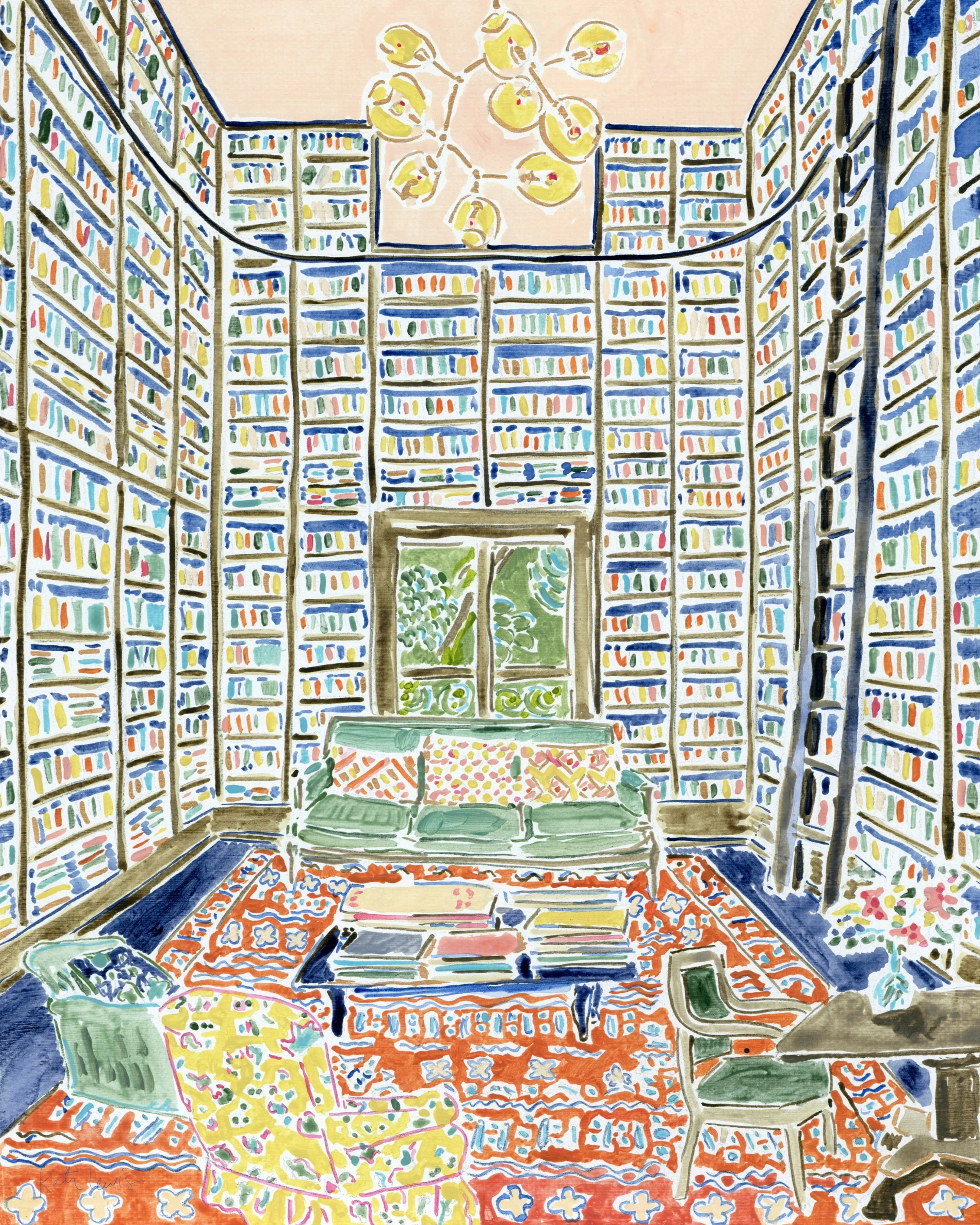 "A Library of One's Own" a print by Kate Lewis