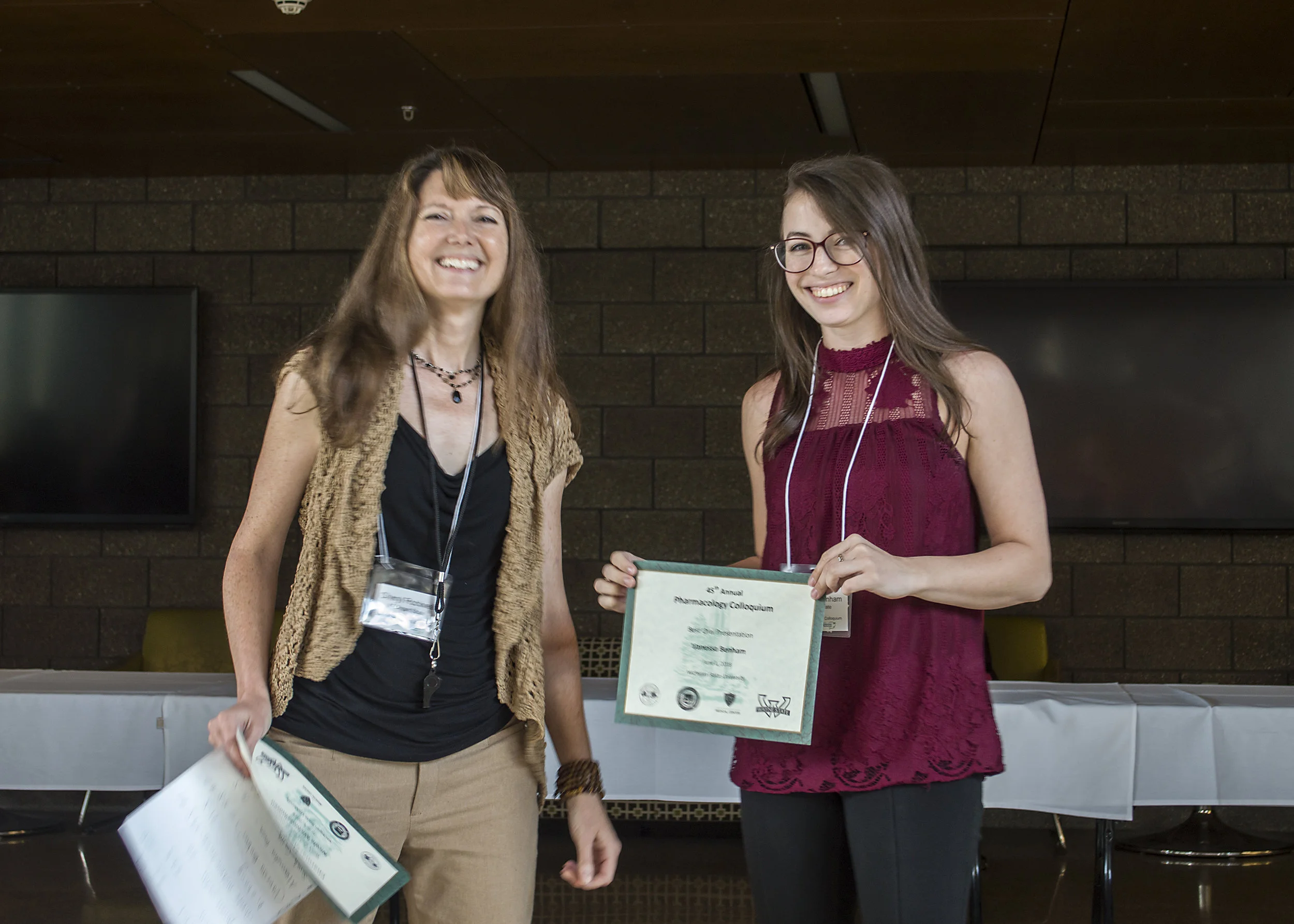 Vanessa Wins first runner up for oral presentations at the 2018 Pharmacology Colloquium