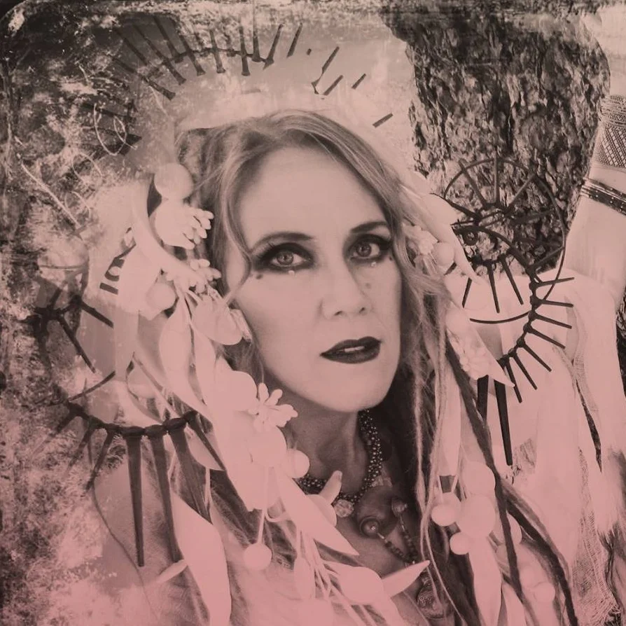 Lisa Donohue with “Tears of Epione” headdress | photo by Kook Teflon