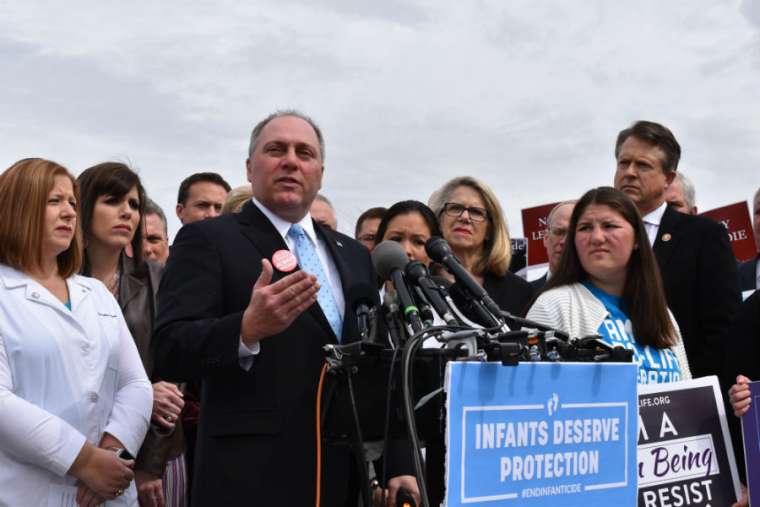 Rep. Steve Scalise (R - LA) speaking about the Born-Alive Bill at a press conference. Source: Catholic News Agency.