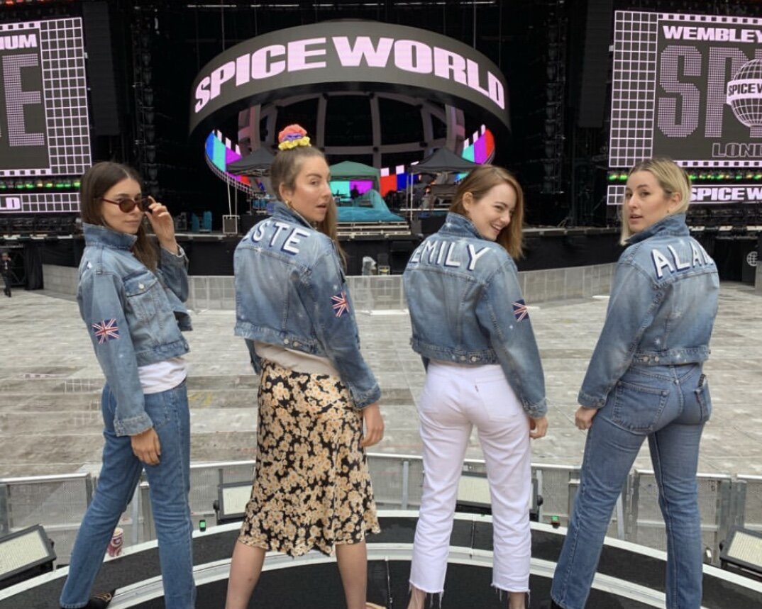 Haim, Emma Stone x Omaze, custom denim jackets for Spice Girls concert —  Phoebe Paints