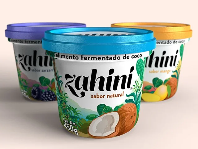 Diseño de Empaque Yoghurt de Coco Zahini