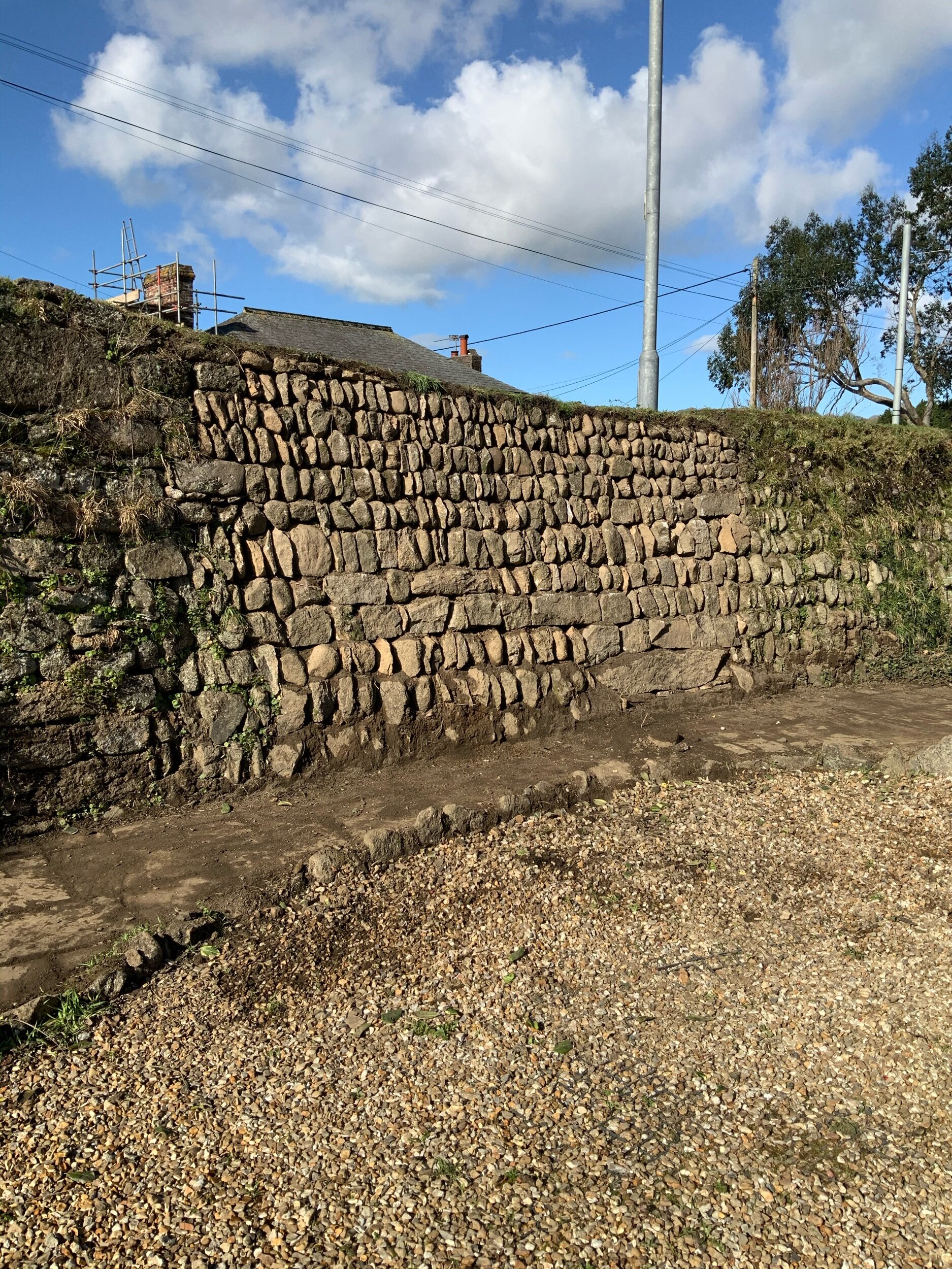 Granite wall 2.5 metres high