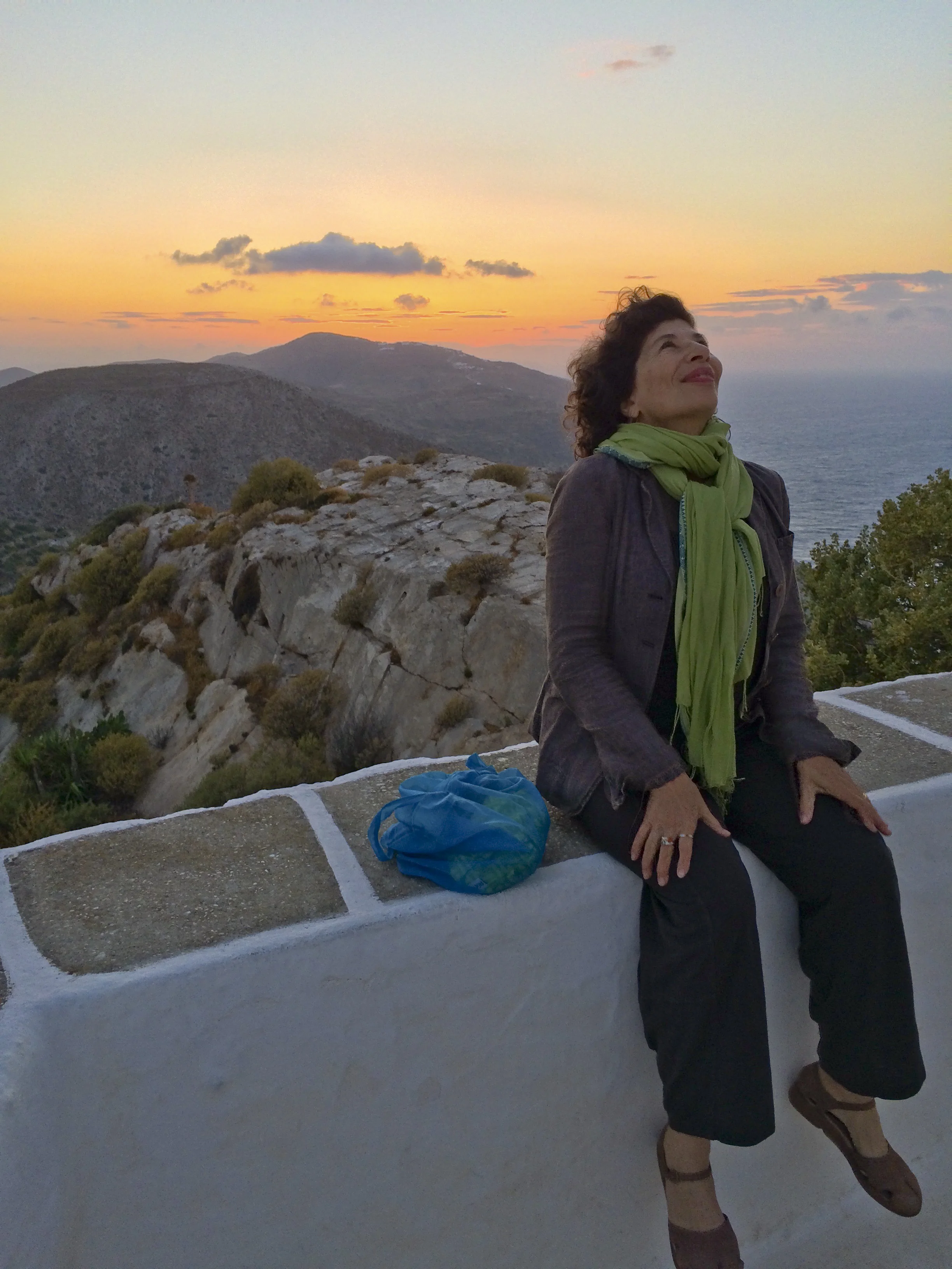 Enjoying the Greek Island of Folegandros, during an “Inspiration in the Aegean” workshop.