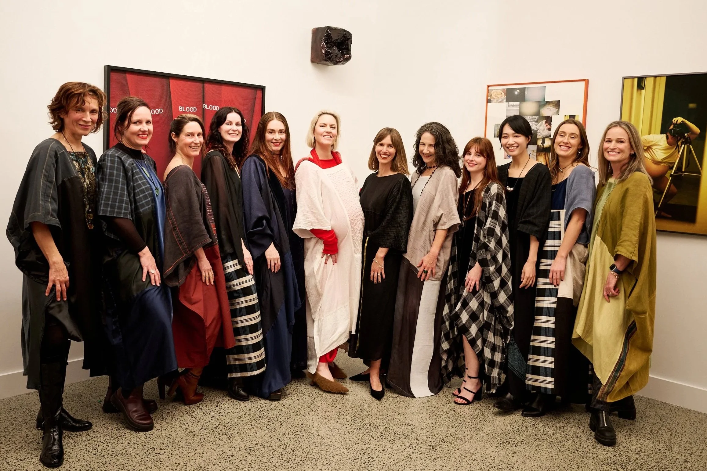 'Wearable ABSTRAXTIONS' worn by participating artists in an activation on occasion of the opening  of MOTHER MOTHER, Sanderson, 23 July 2026