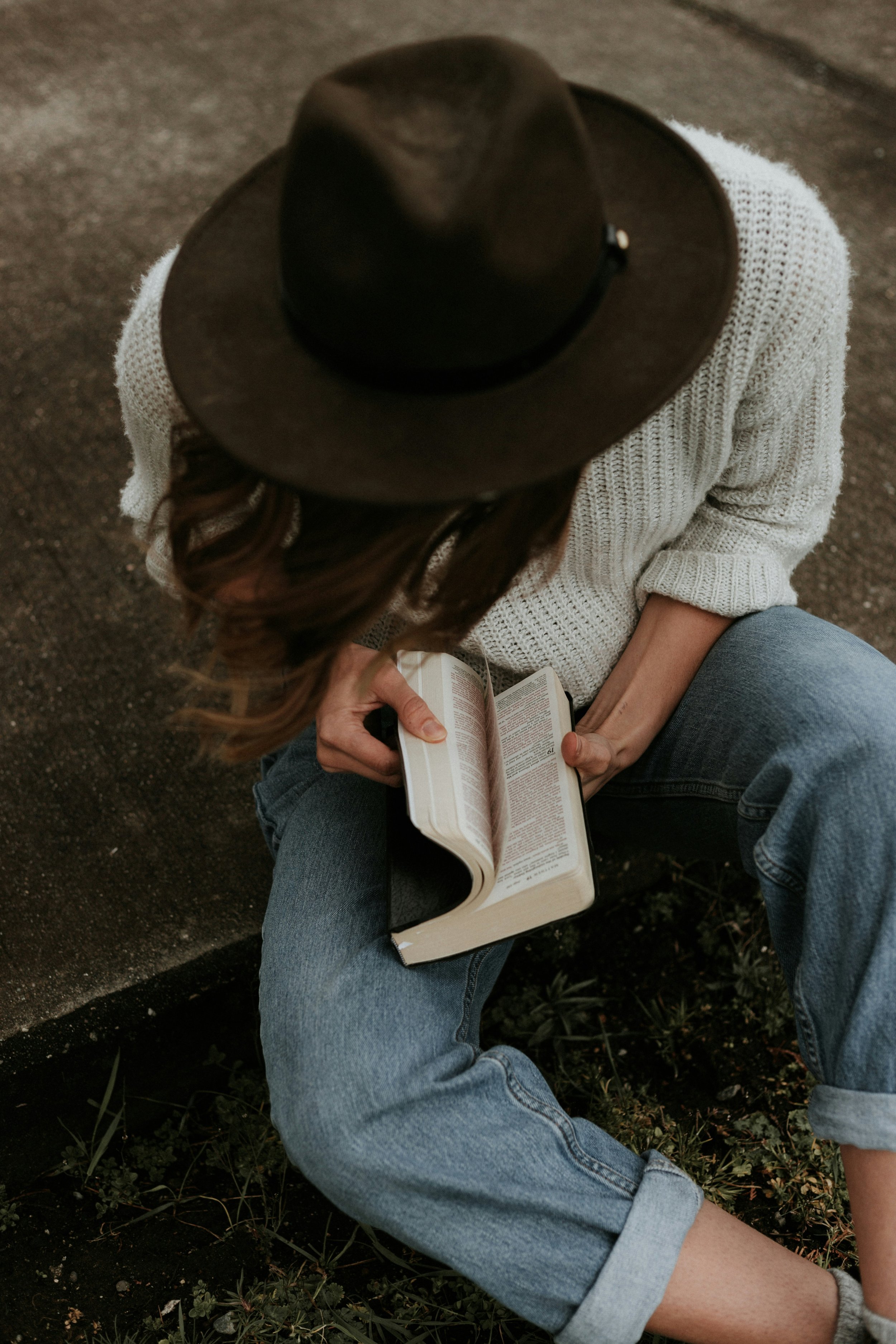 a woman reading the Bible