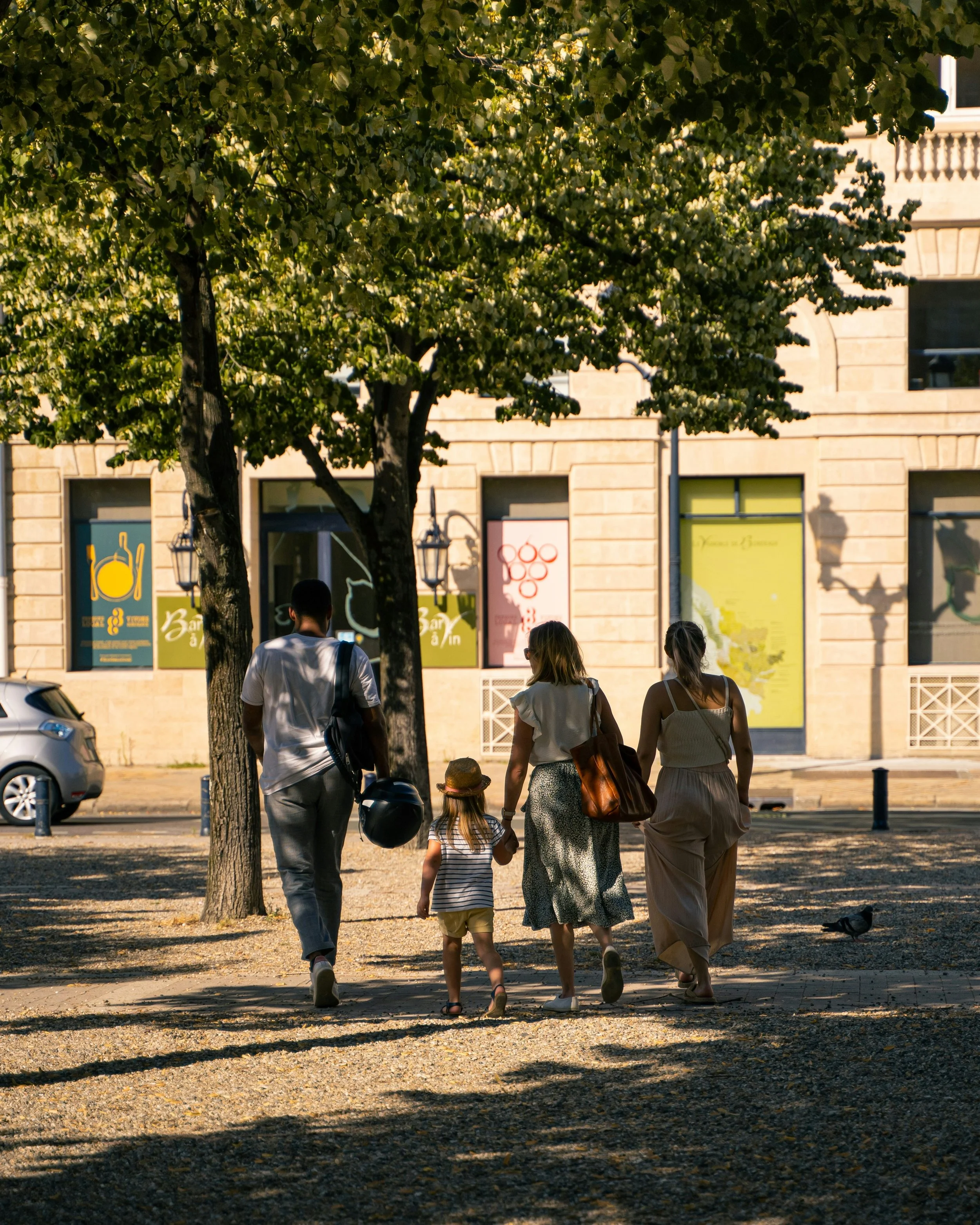 family walking