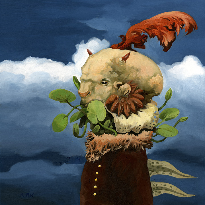 Tadpole Tales 2014, oil on board, 11" x 8"