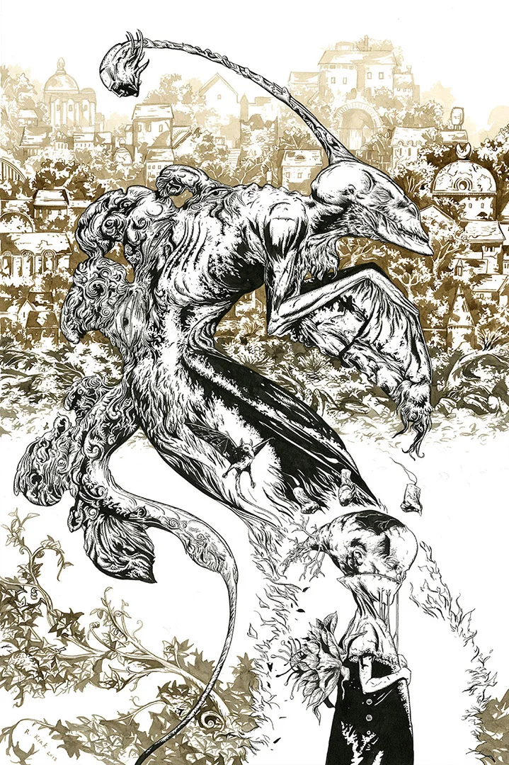 Insomnia 2012, ink on paper, 22" x 14"