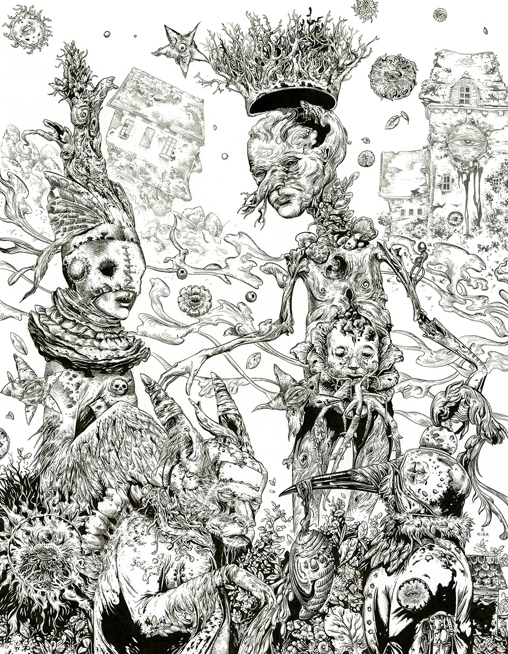 THE HOLLOWING, 2018, ink on paper, 22” x 16”